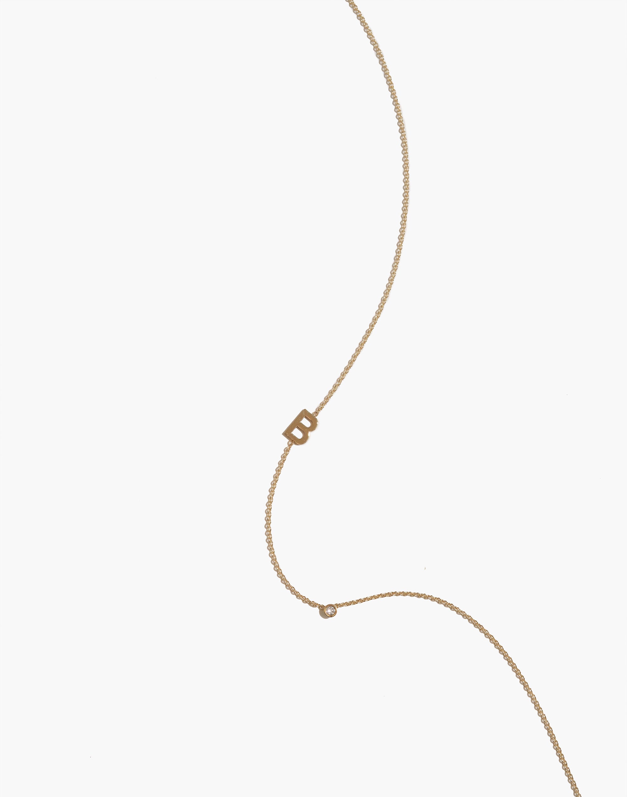 BYCHARI ASYMMETRICAL INITIAL & DIAMOND NECKLACE | Madewell