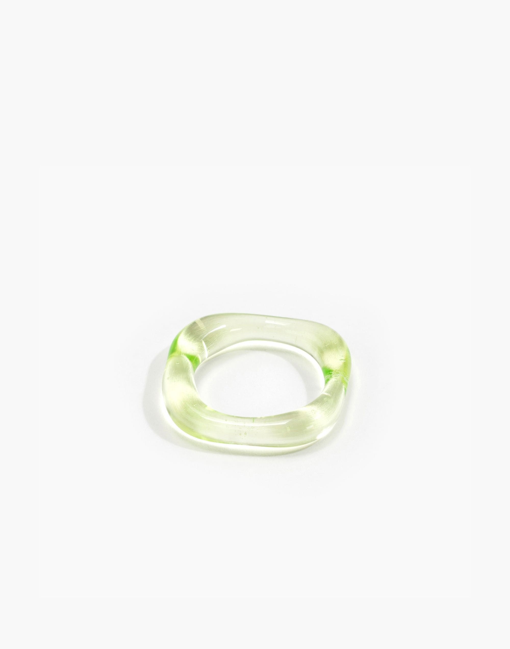 Jane D'Arensbourg Lime Organic Band Glass Ring