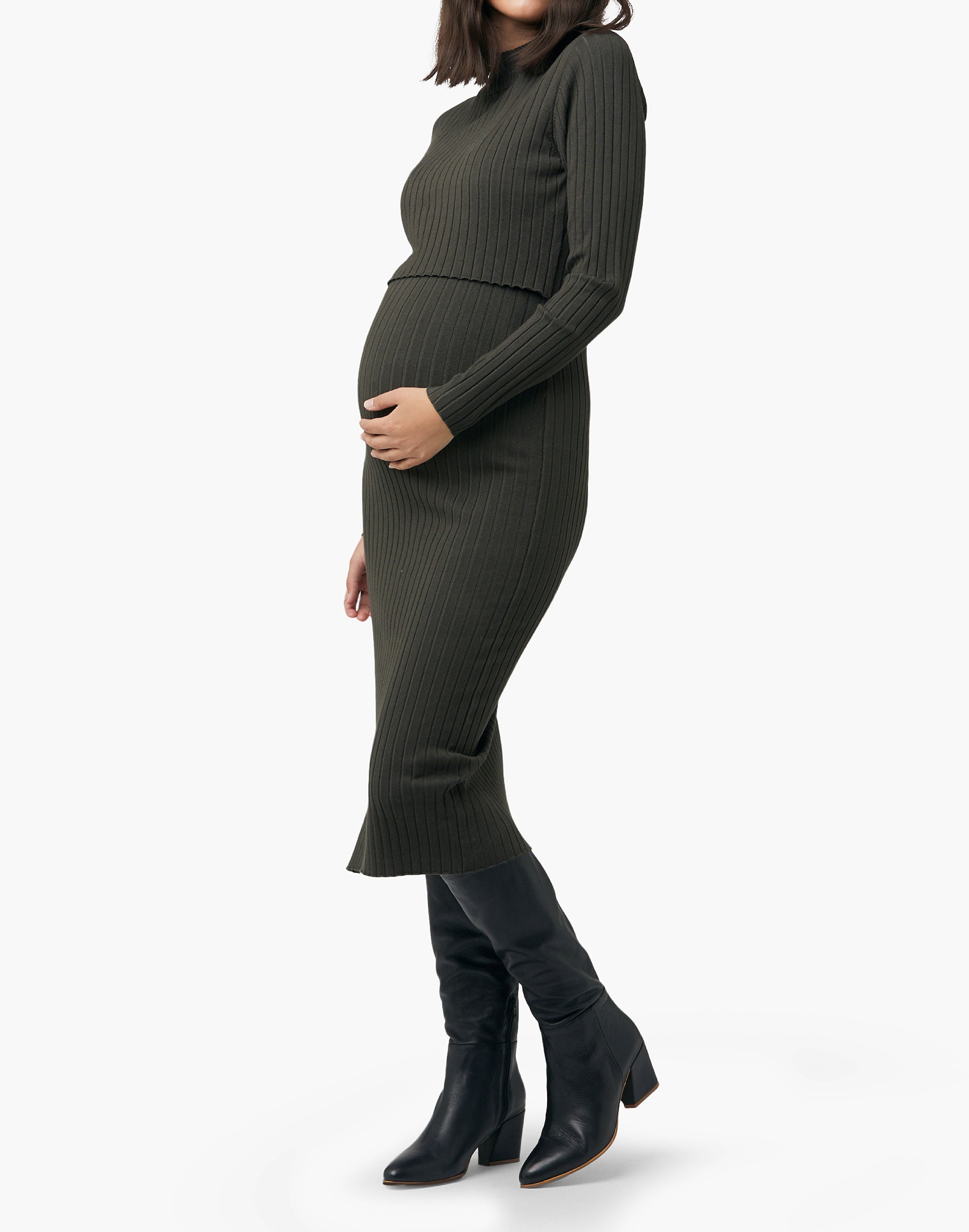 Ripe Maternity Nella Rib Nursing Knit Dress