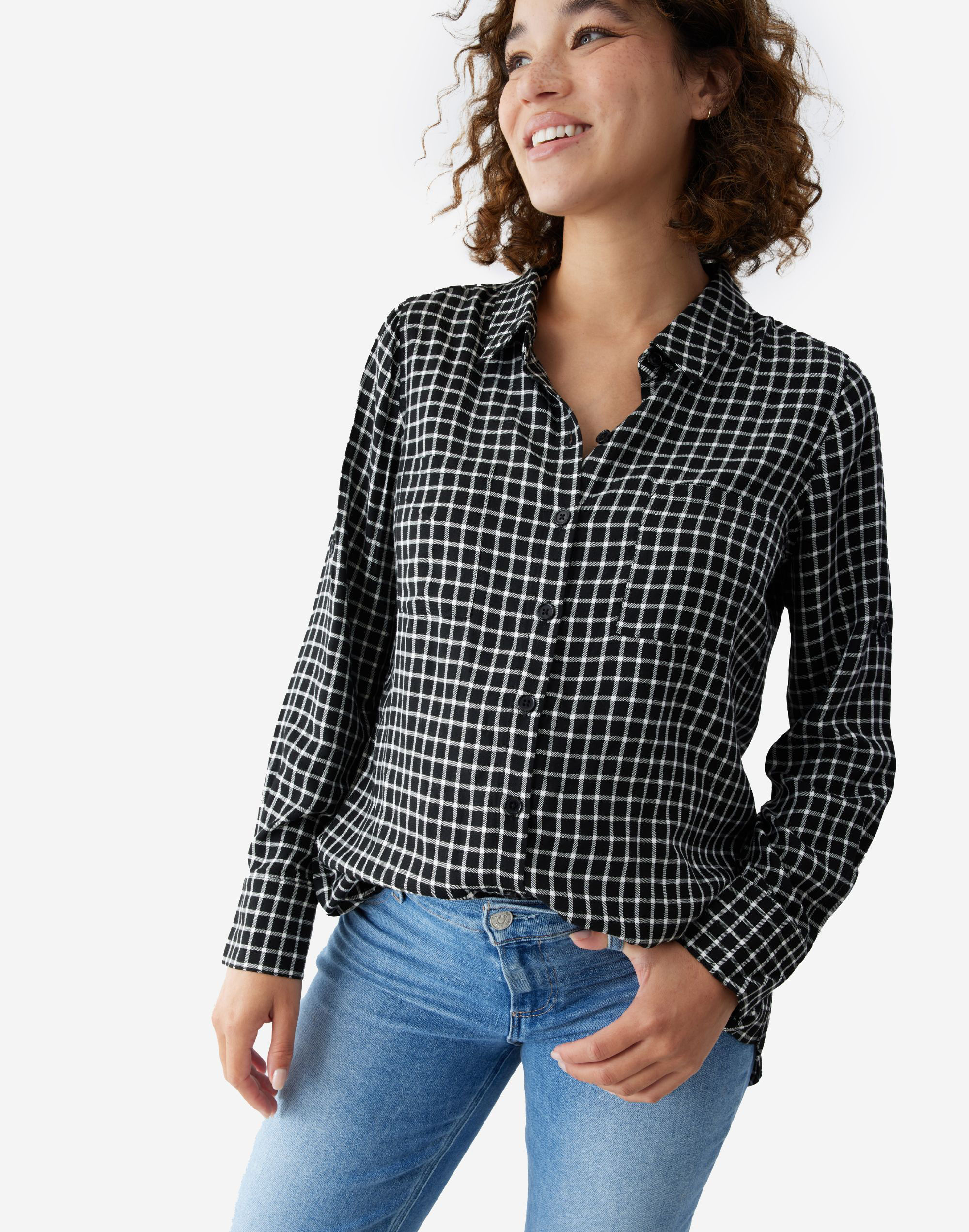 Ingrid and Isabel Classic Button Up Shirt