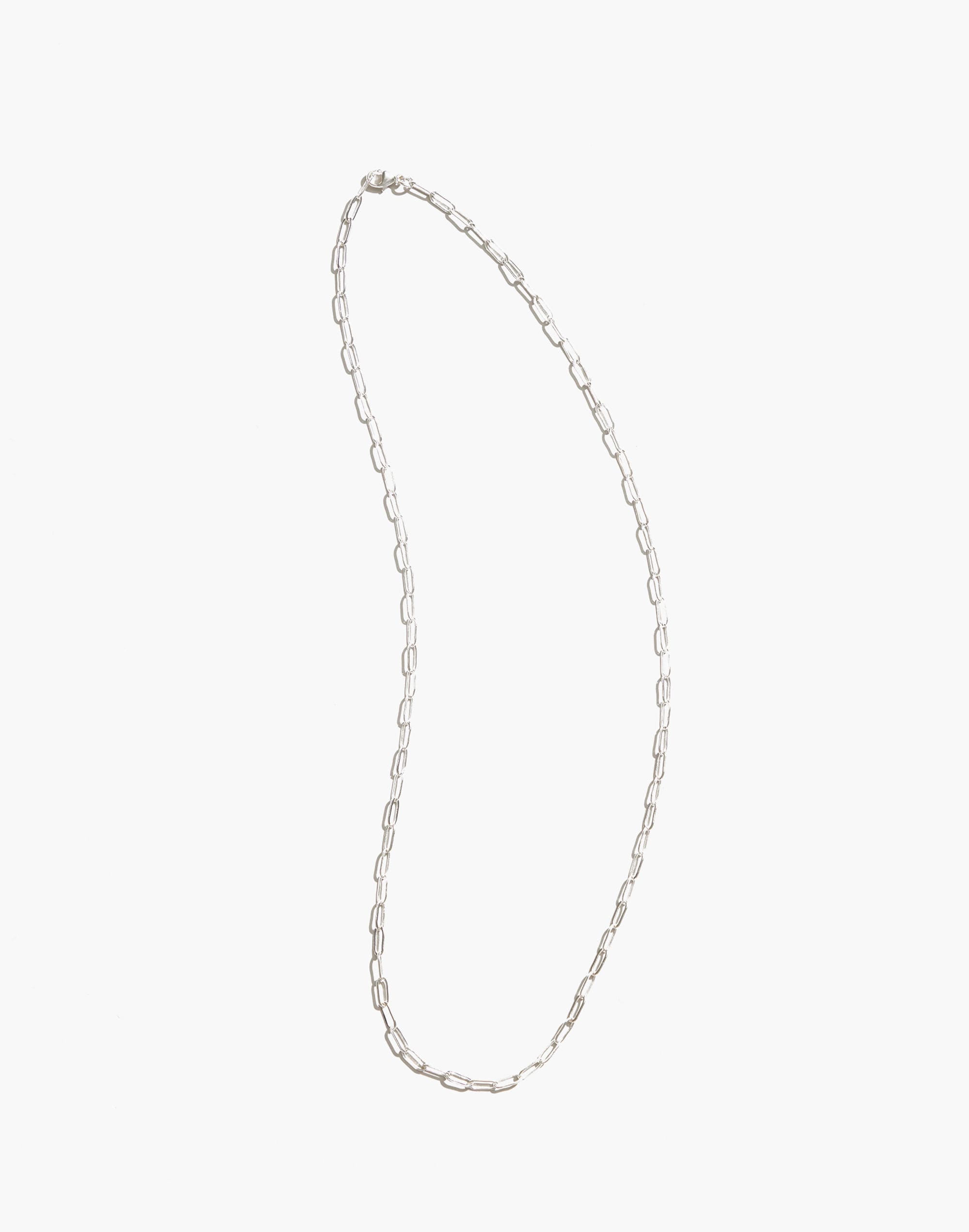 Maslo Jewelry Drawn Cable Chain Necklace Sterling Silver