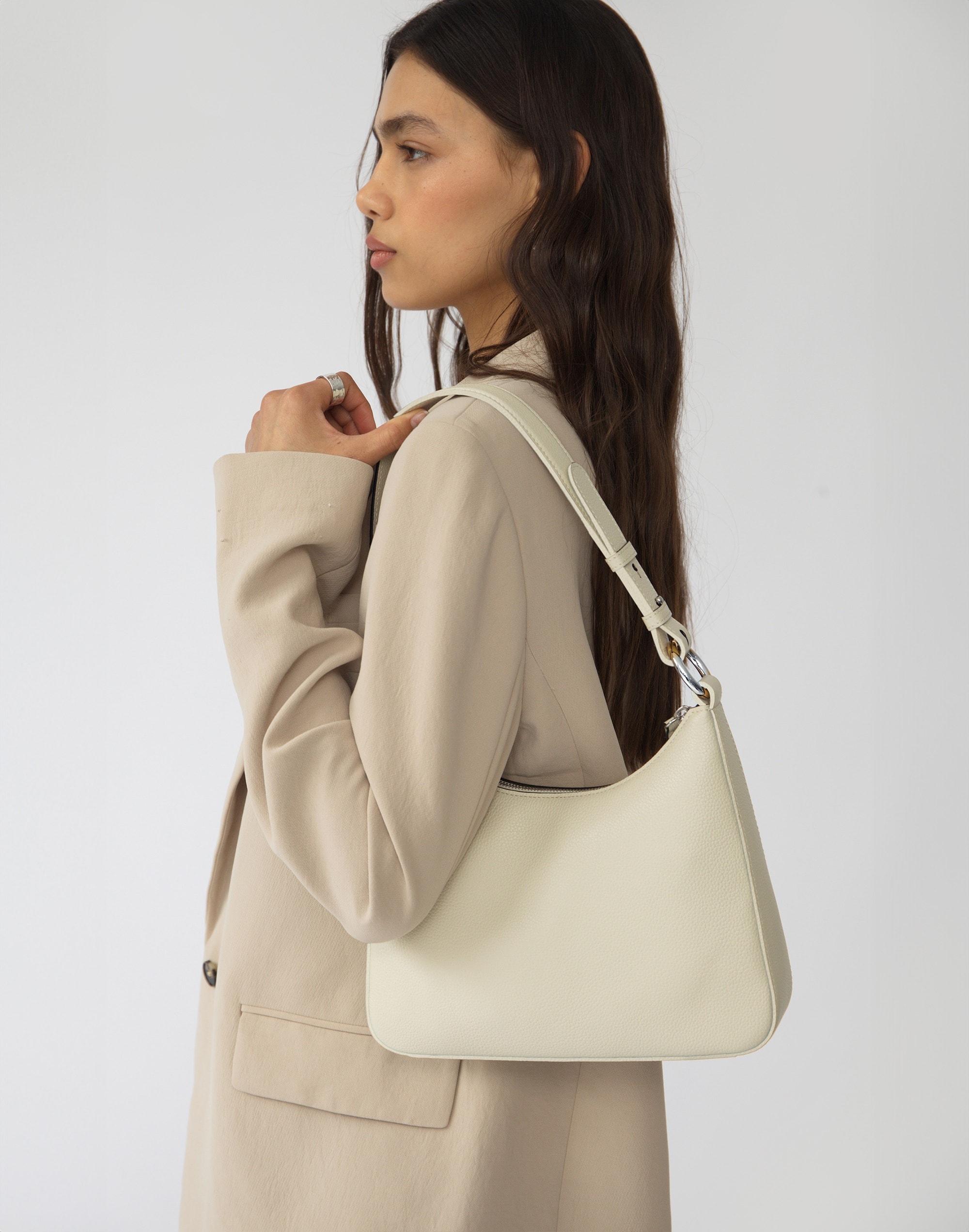 Hyer Goods Luxe Medium Shoulder Bag- White | Madewell