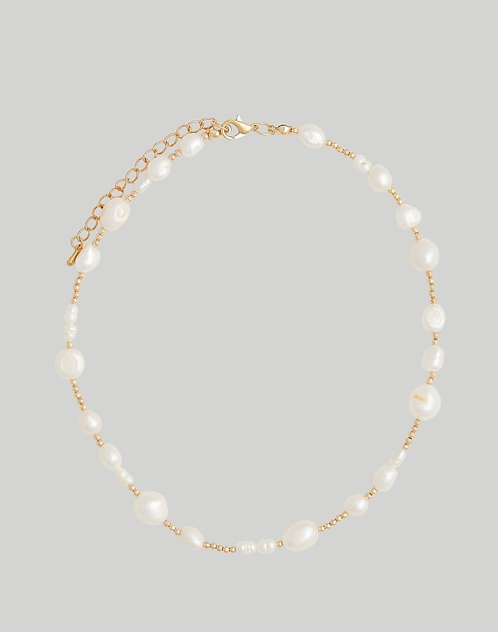 Madewell Three-Pack Mother of Pearl Necklace Set in Vintage Gold - Size One S
