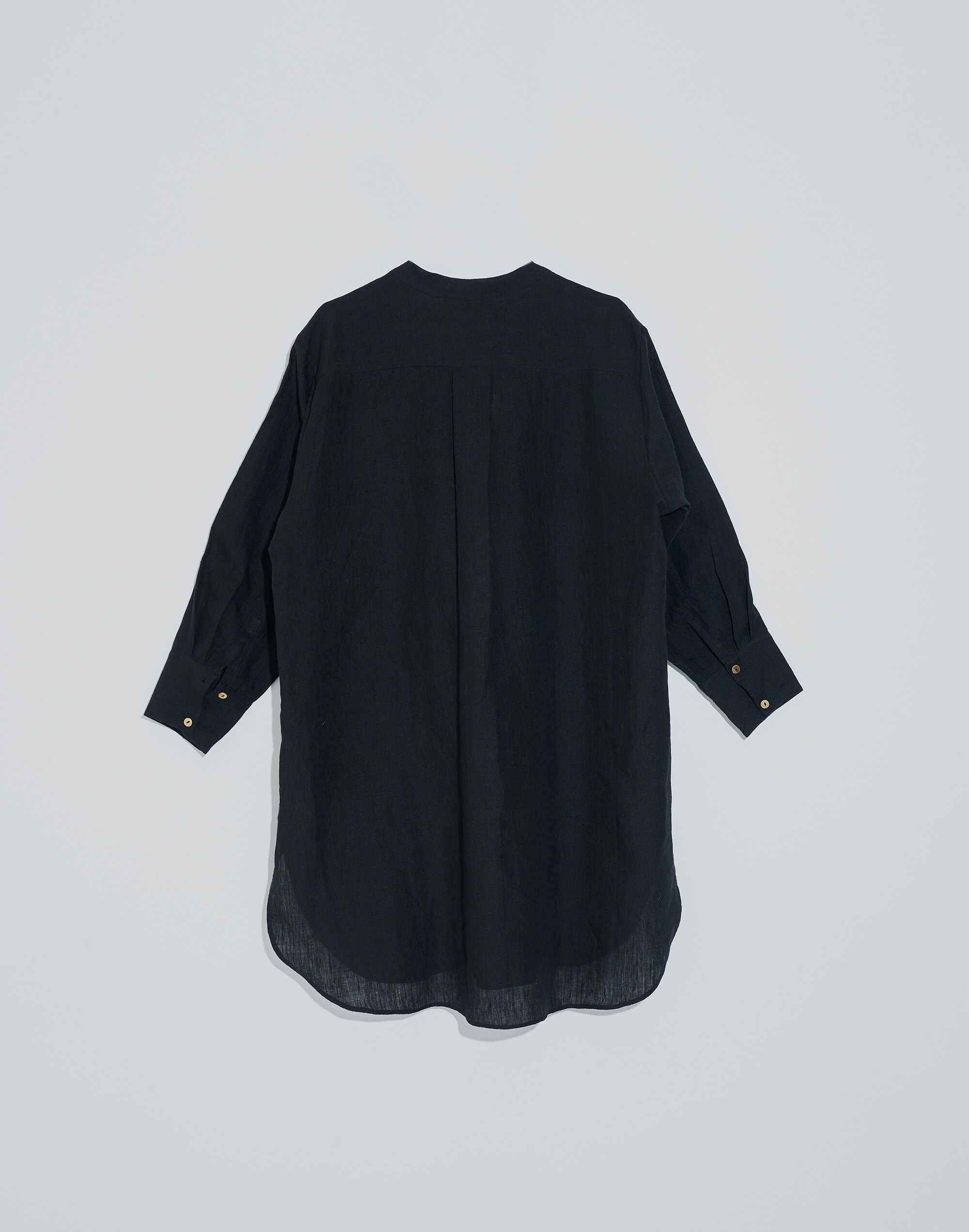 World of Crow Easy Fit Black Linen Tunic