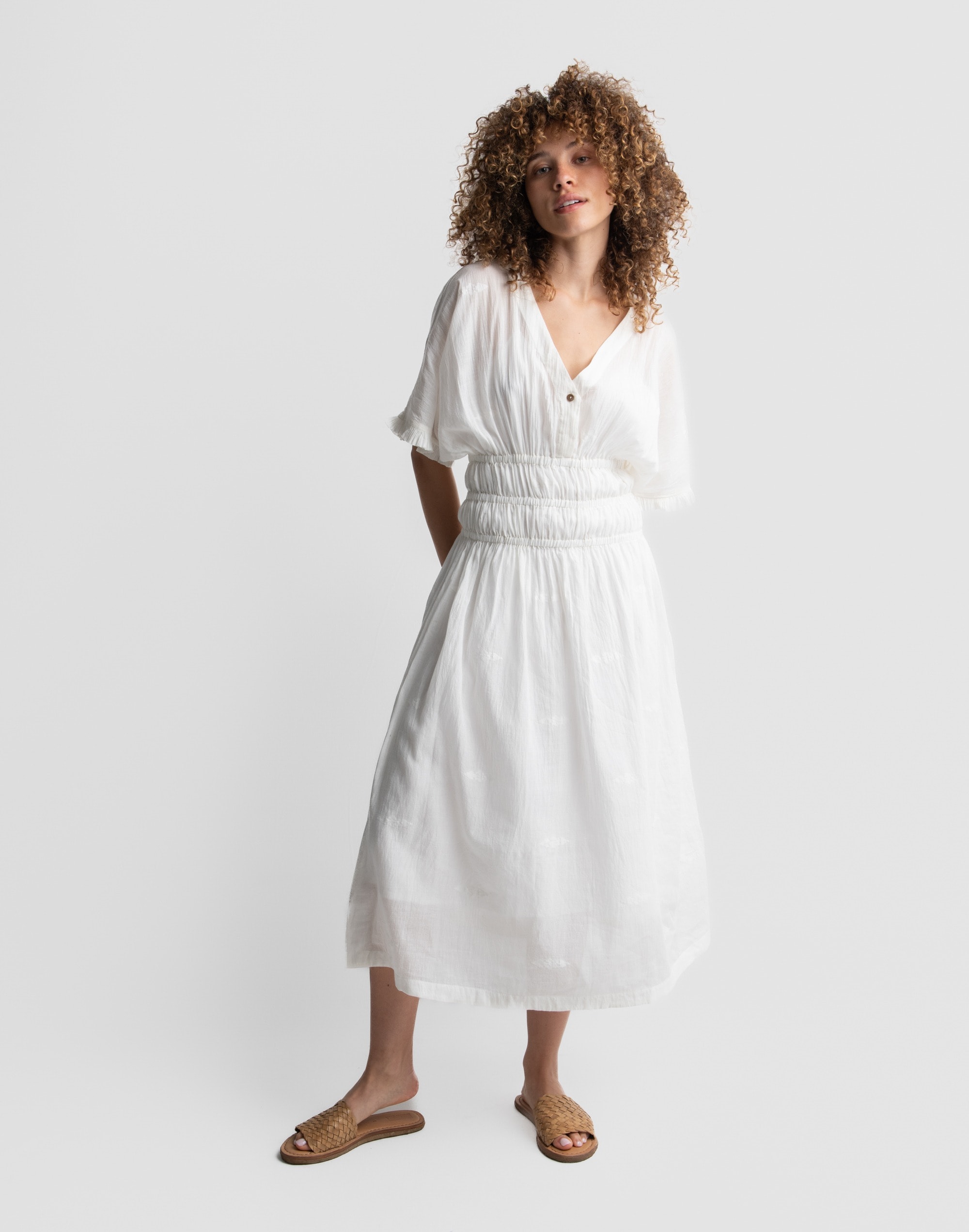 World of Crow Pure White Midi Dress | Madewell