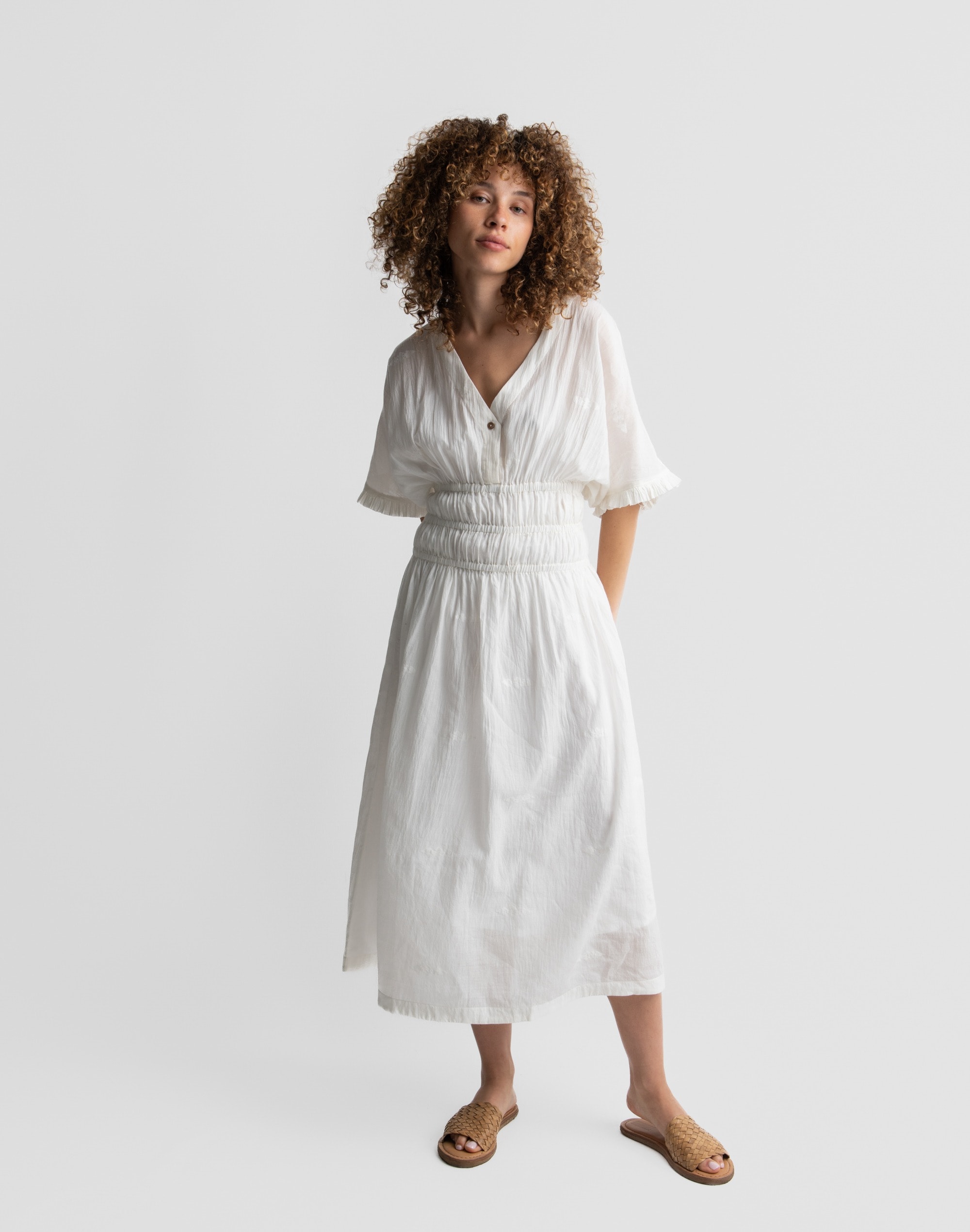 World of Crow Pure White Midi Dress | Madewell