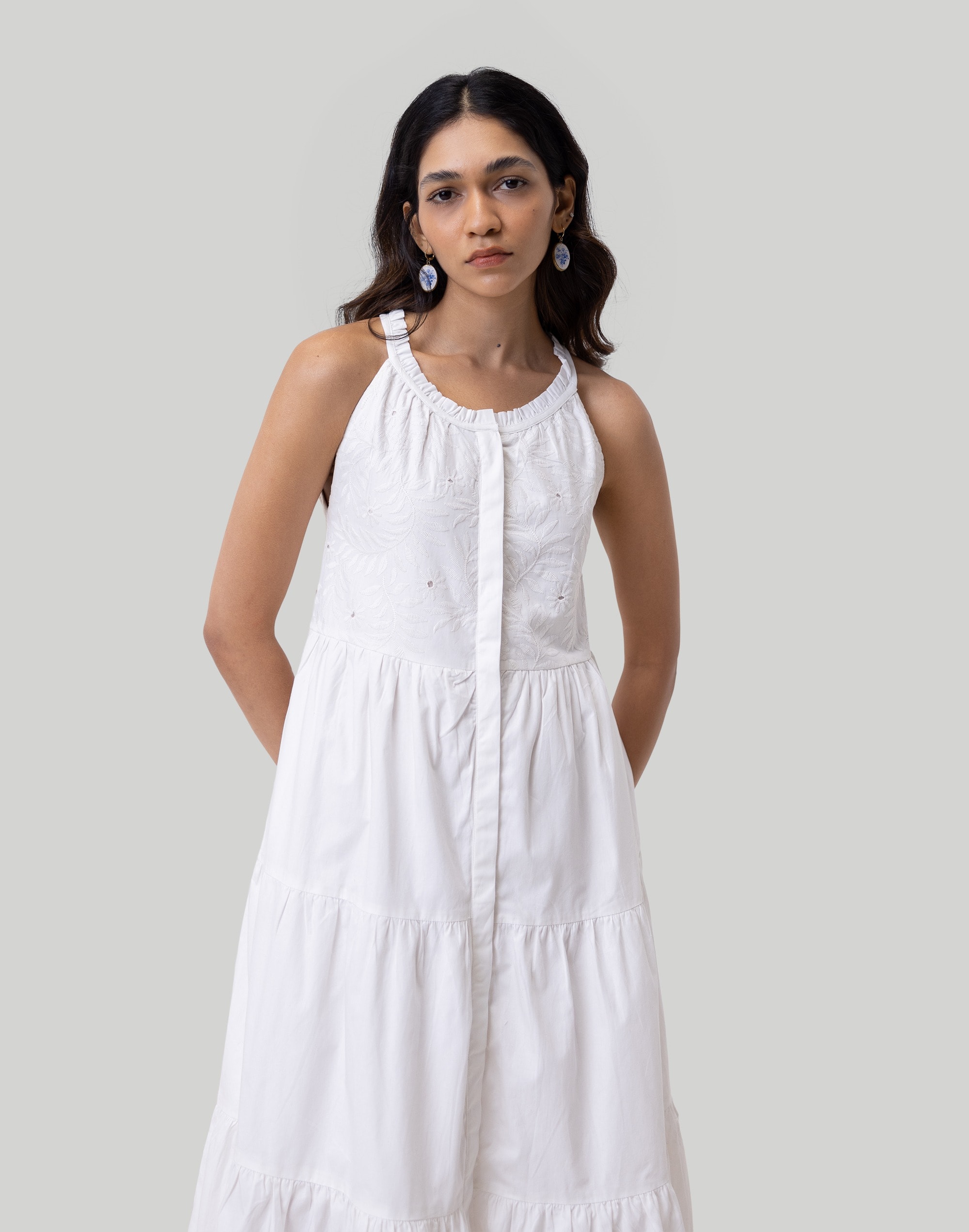 Reistor Embroidered Tiered Sleeveless Maxi Dress | Madewell