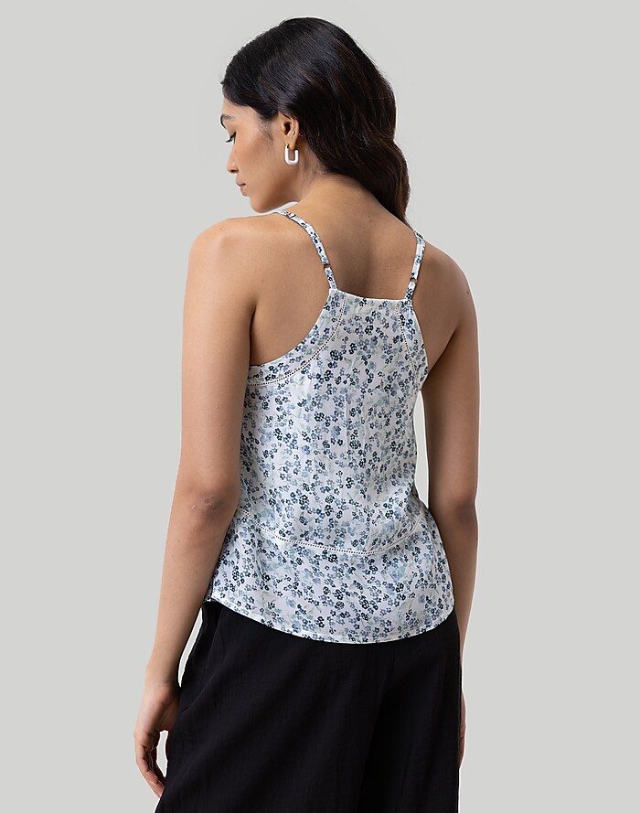white house black market cami top with a lace trim.