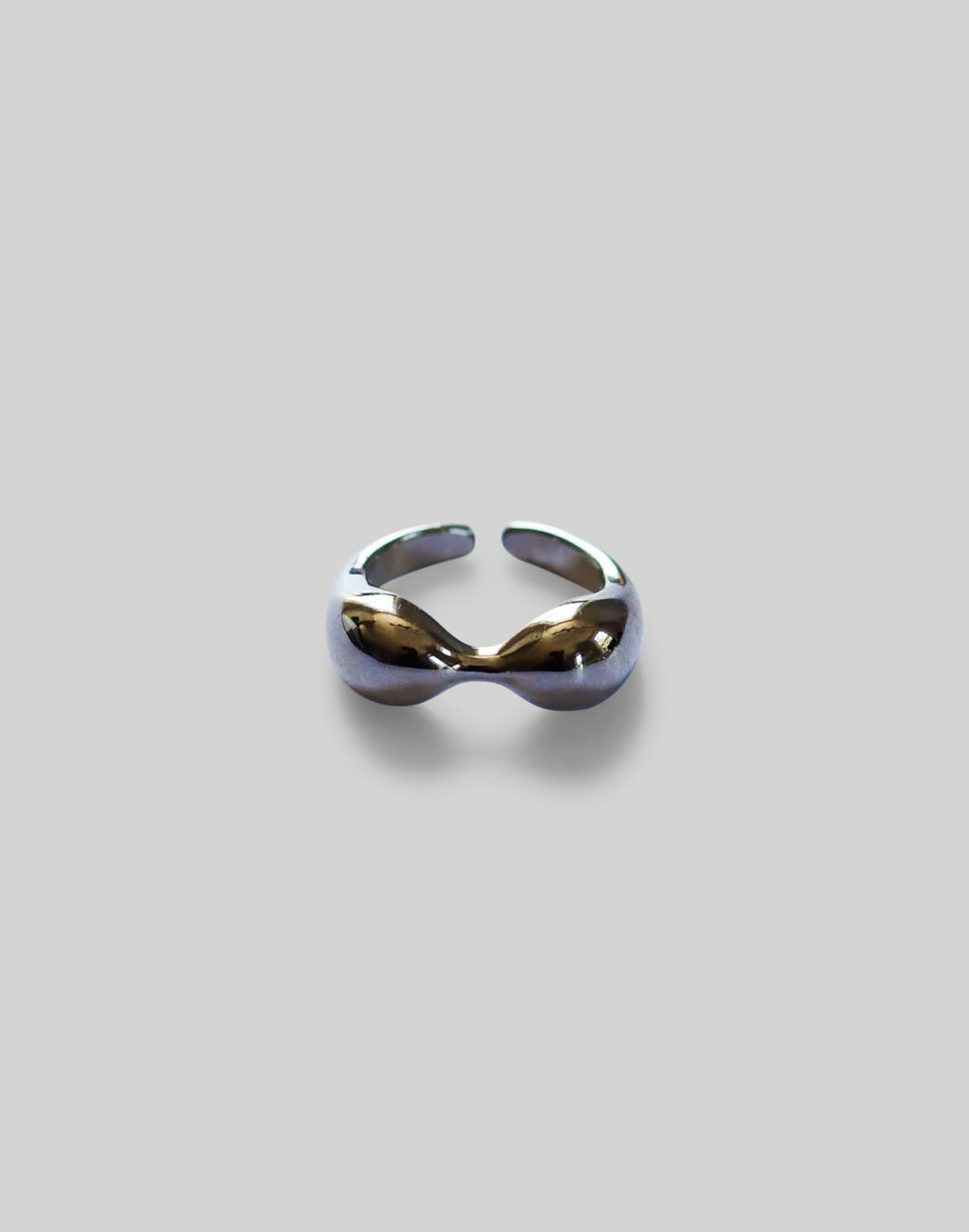 Abcrete & Co. Chunky Bean Adjustable Ring - Silver