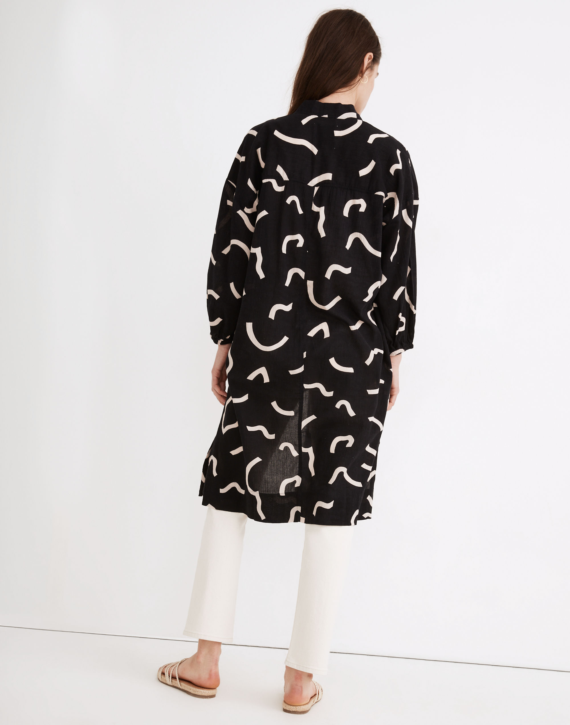 Robe Jacket in Bold Squiggles