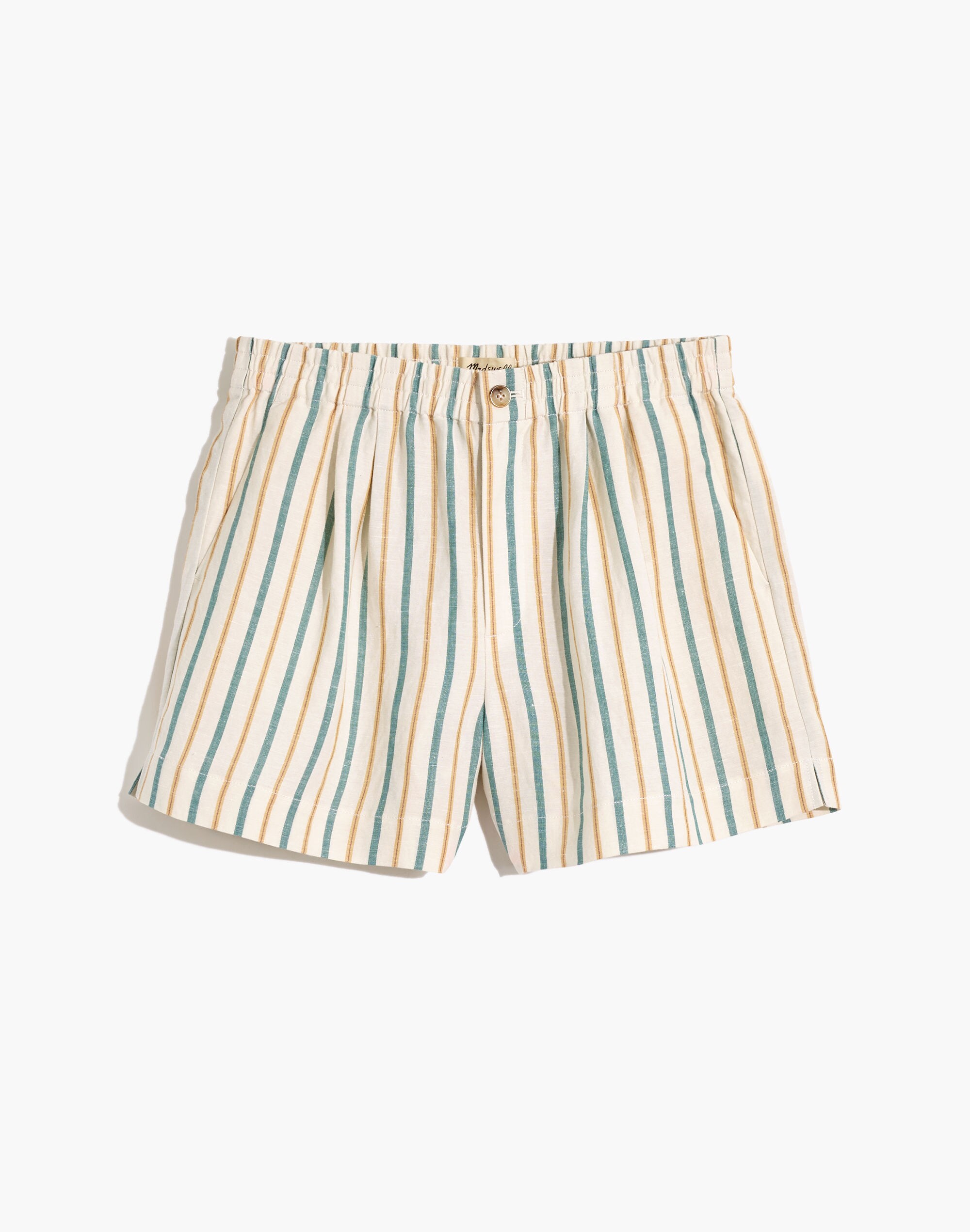 Linen-Blend Track Shorts Stripe | Madewell