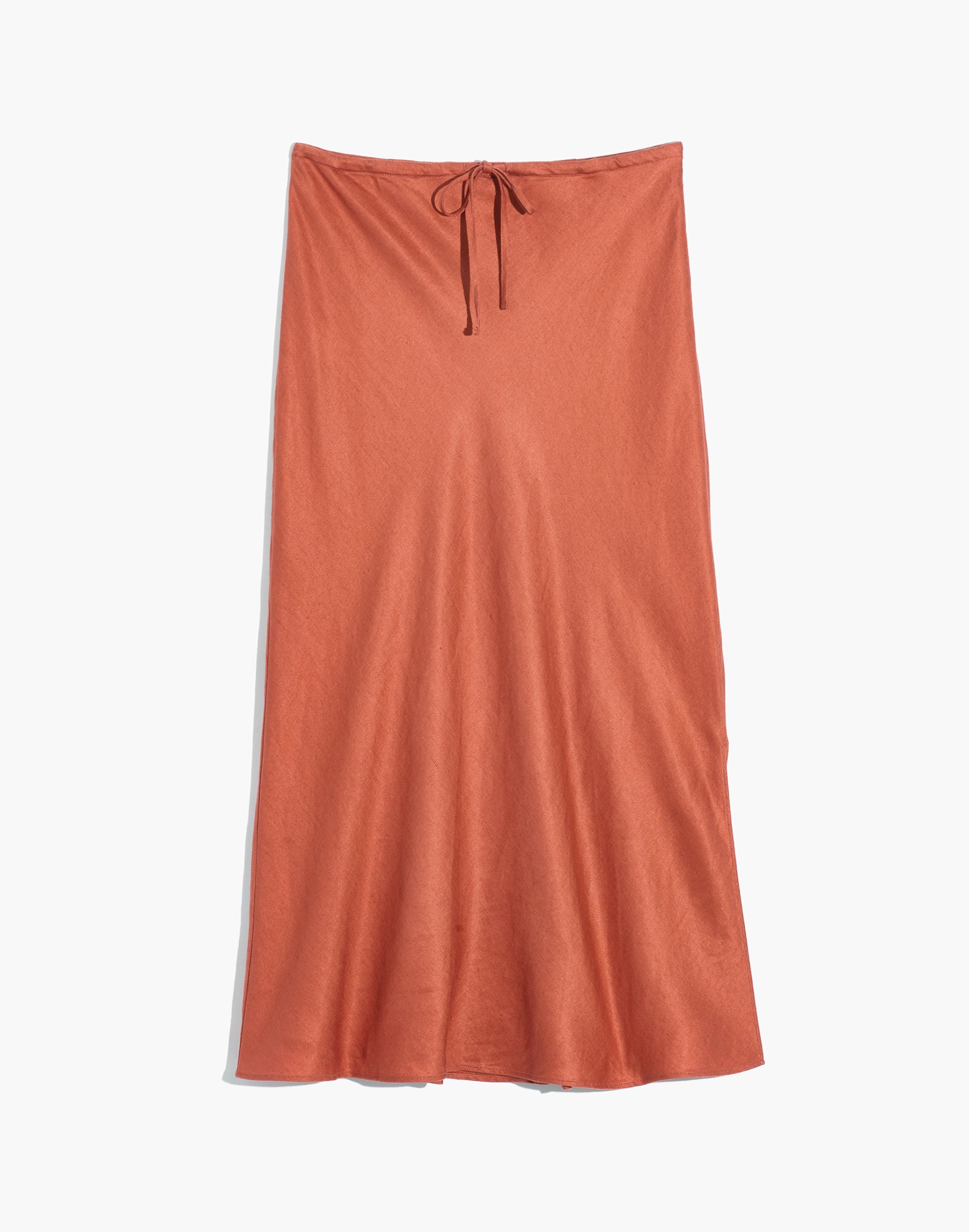 Linen-Blend Drawstring Midi Slip Skirt | Madewell