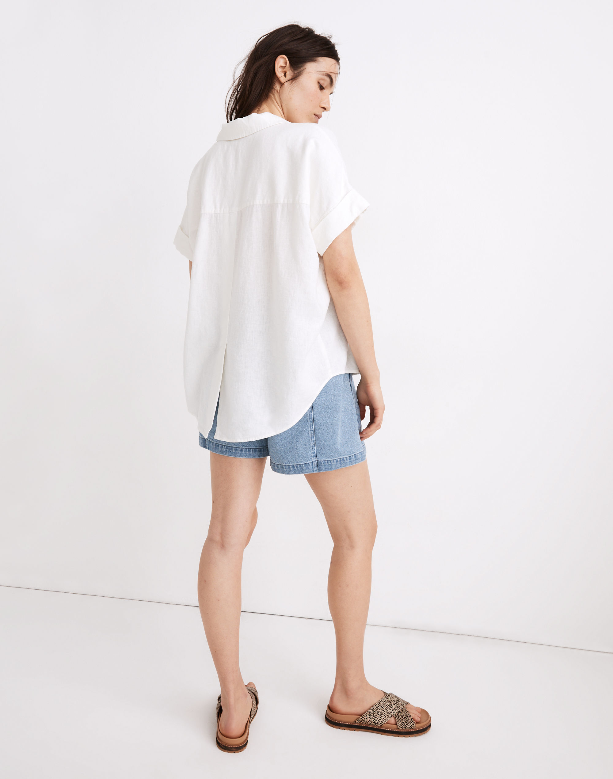 Linen-Blend Hayden Popover Top | Madewell