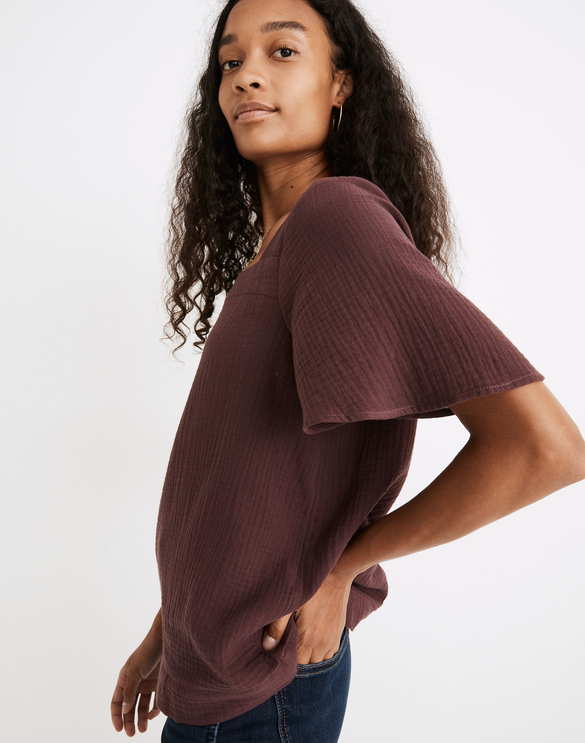 Lightspun Harlow Square-Neck Top | Madewell