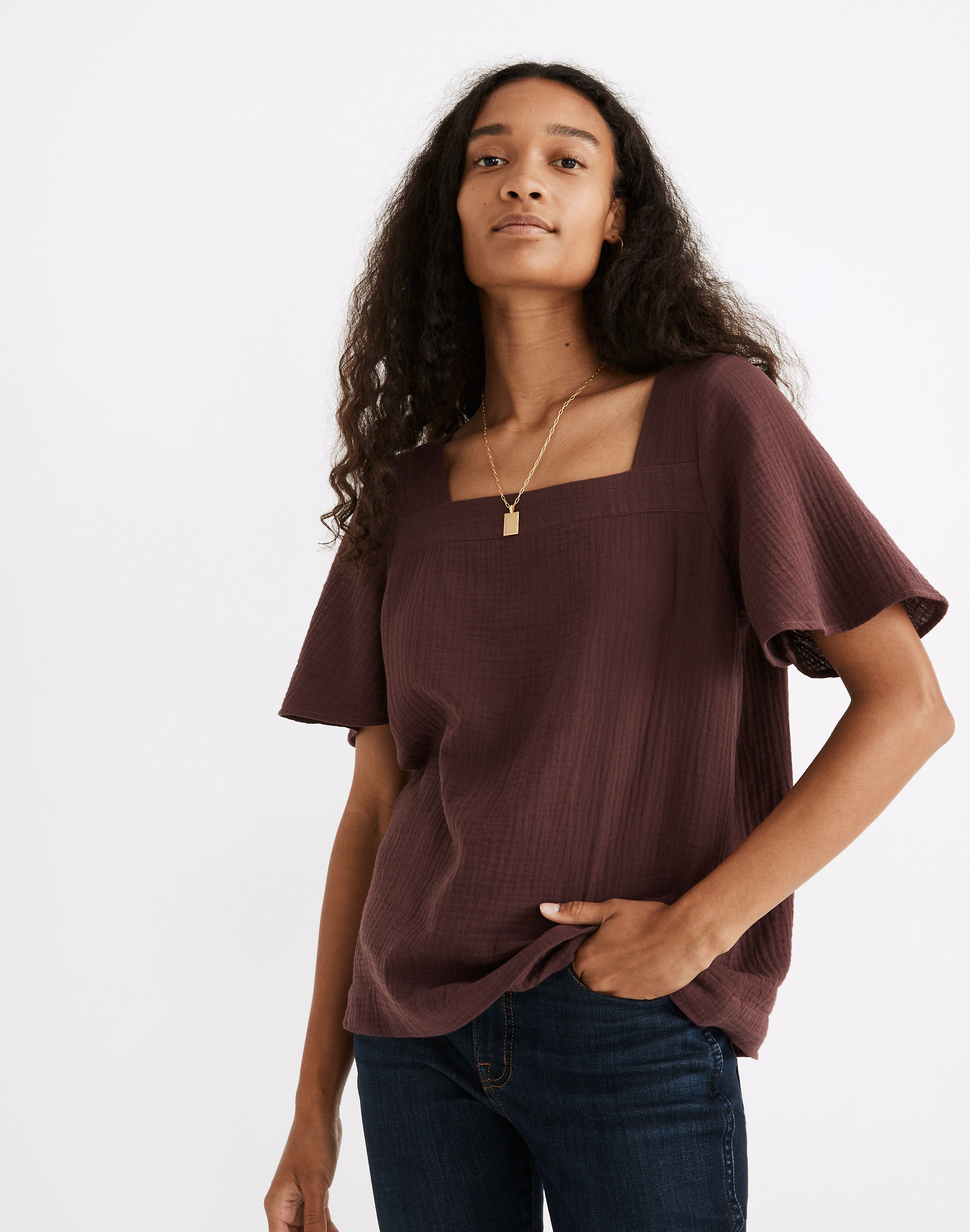 Lightspun Harlow Square-Neck Top | Madewell