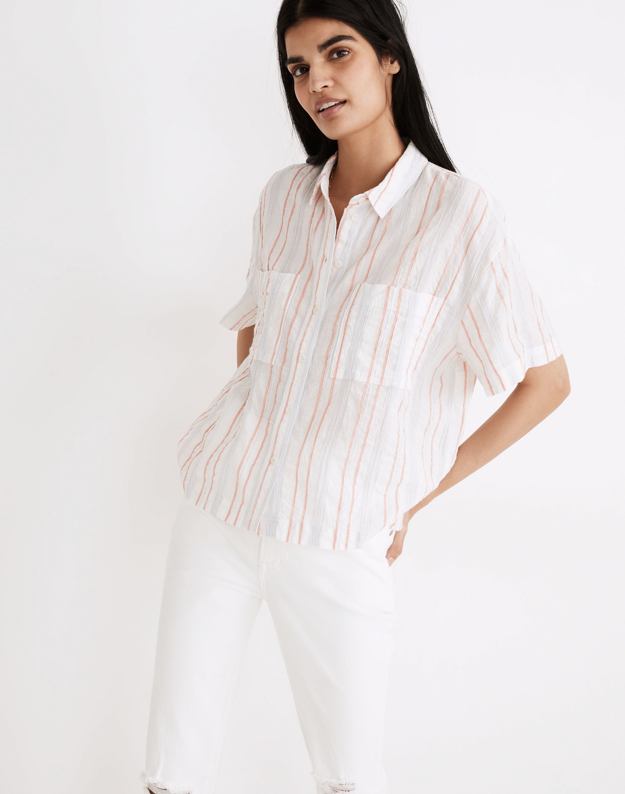 Beachside Shirt in Seersucker Delmar Stripe | Madewell