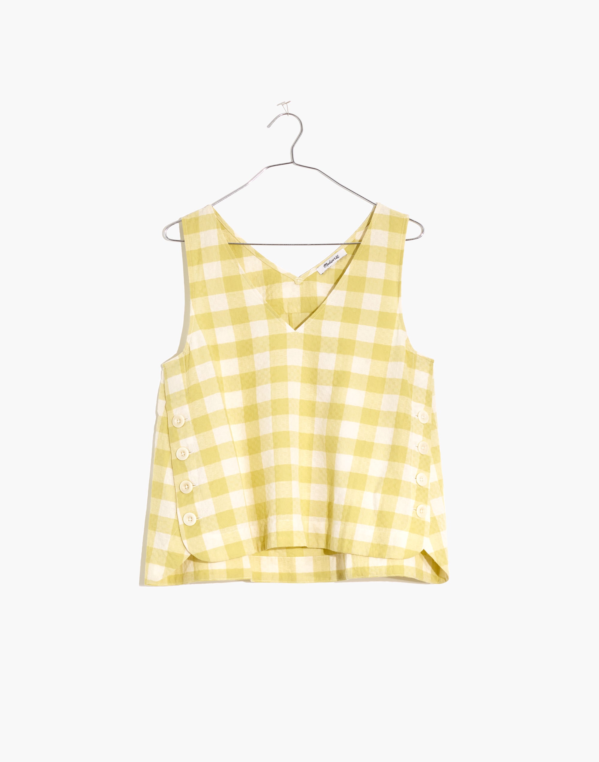 Side-Button Tank Top Gingham Check | Madewell