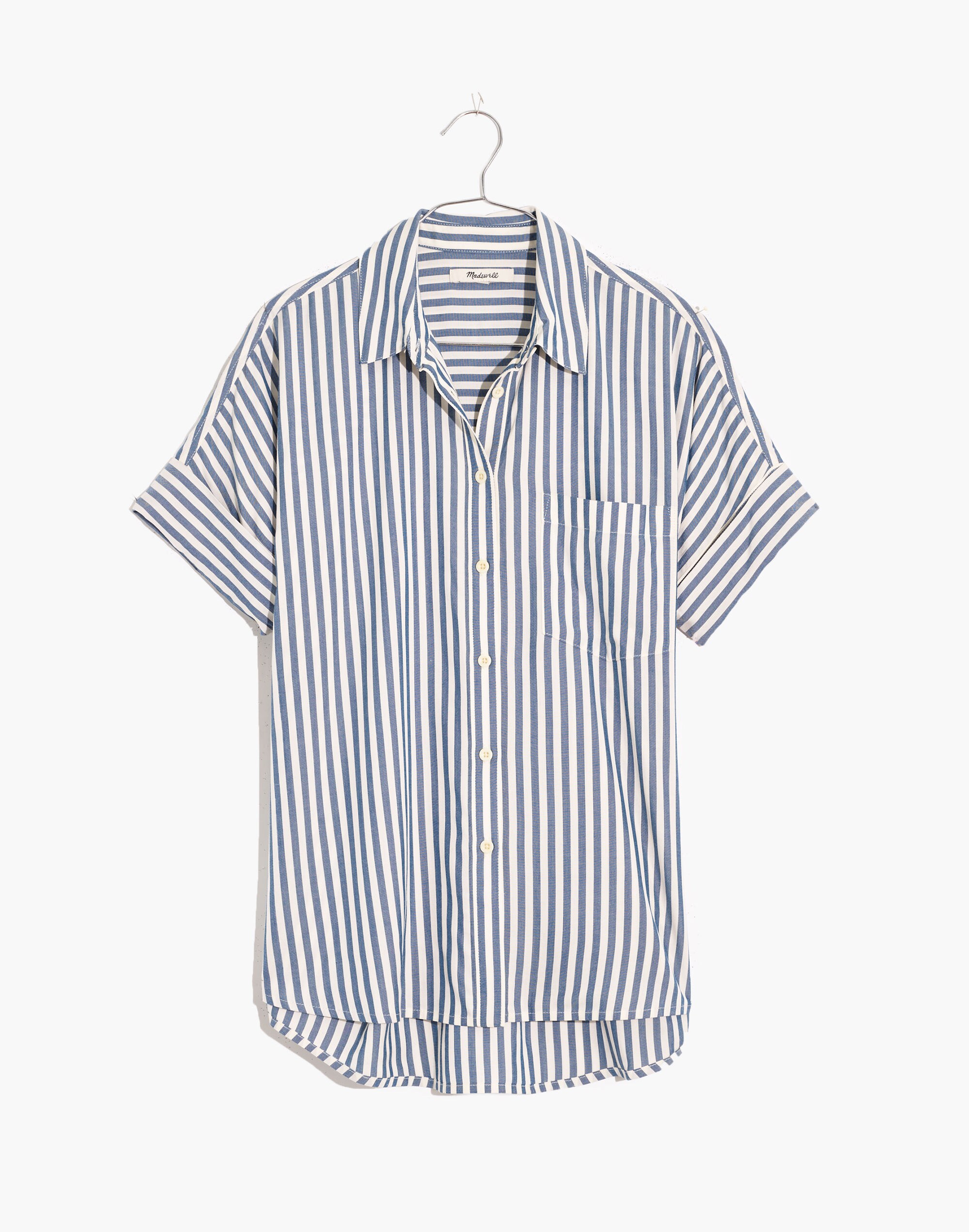 Courier Pleat-Back Shirt in Stripe | Madewell