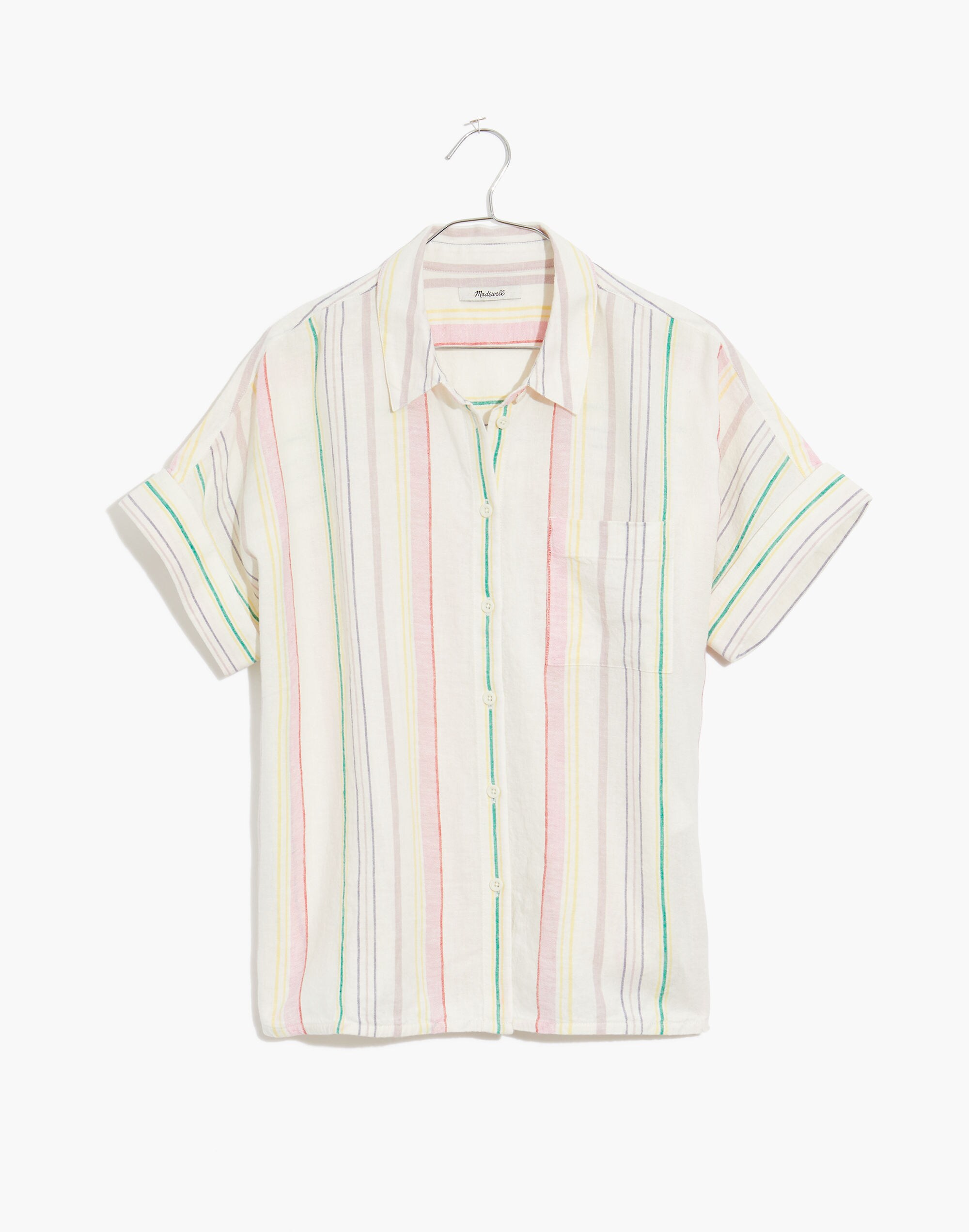 Linen-Blend Daily Shirt Rainbow Stripe | Madewell