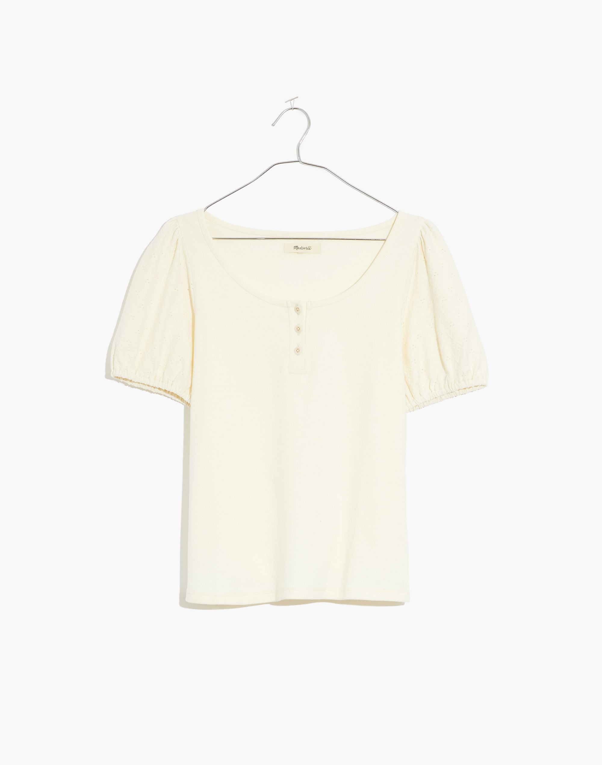 Eyelet-Sleeve Henley Top