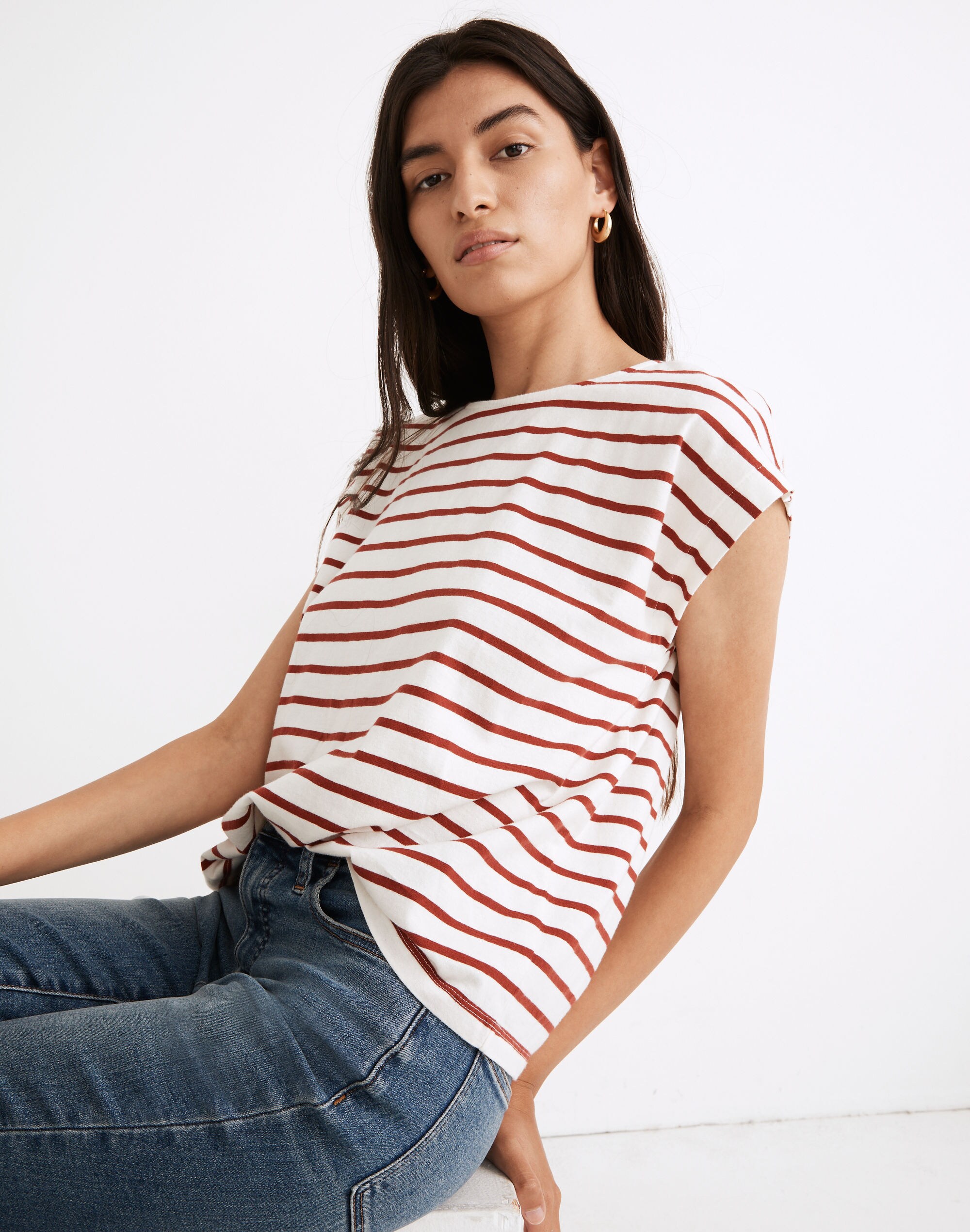 Shoulder Tee in Stripe | Madewell