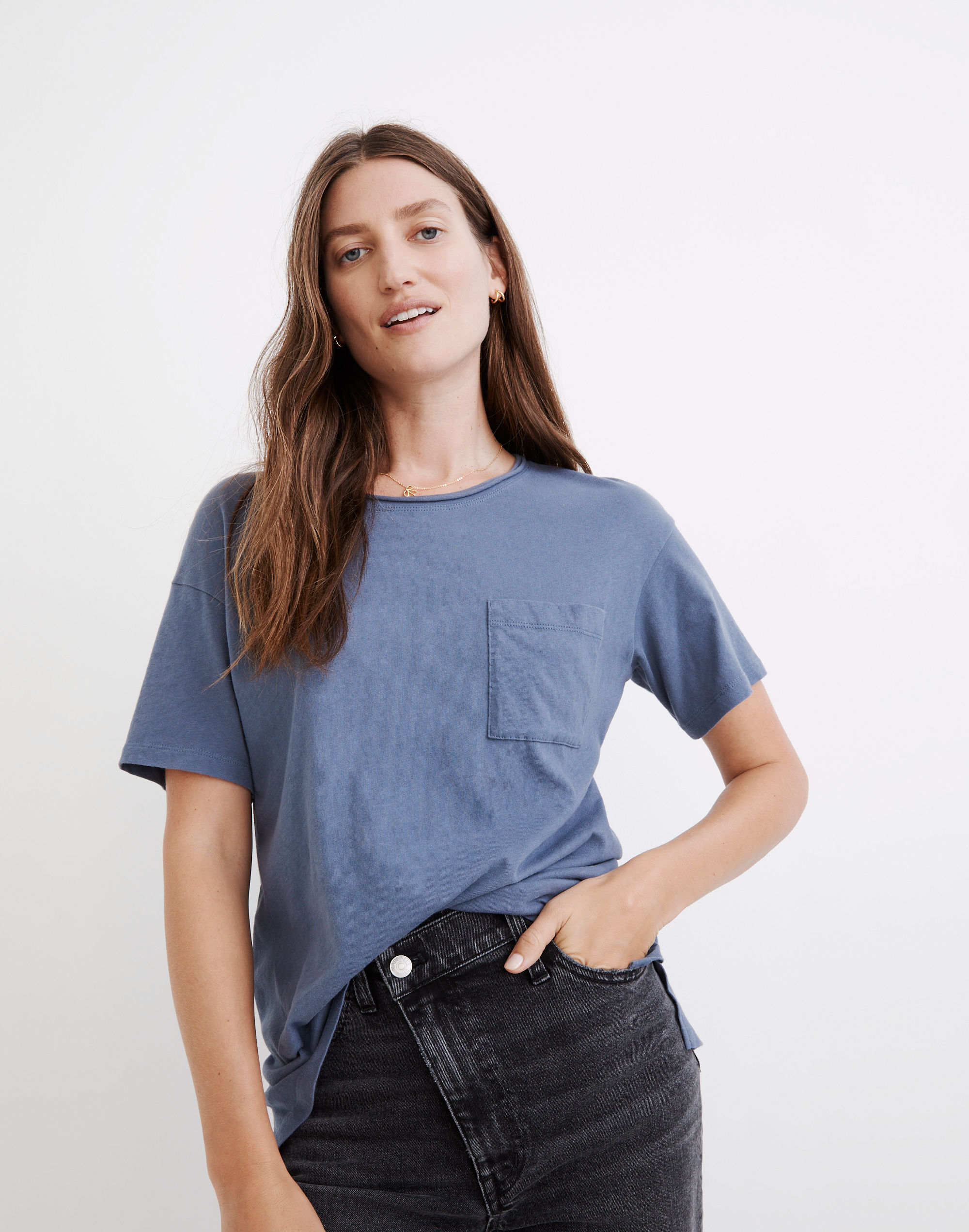 Softfade Cotton Oversized Pocket Tee | Madewell