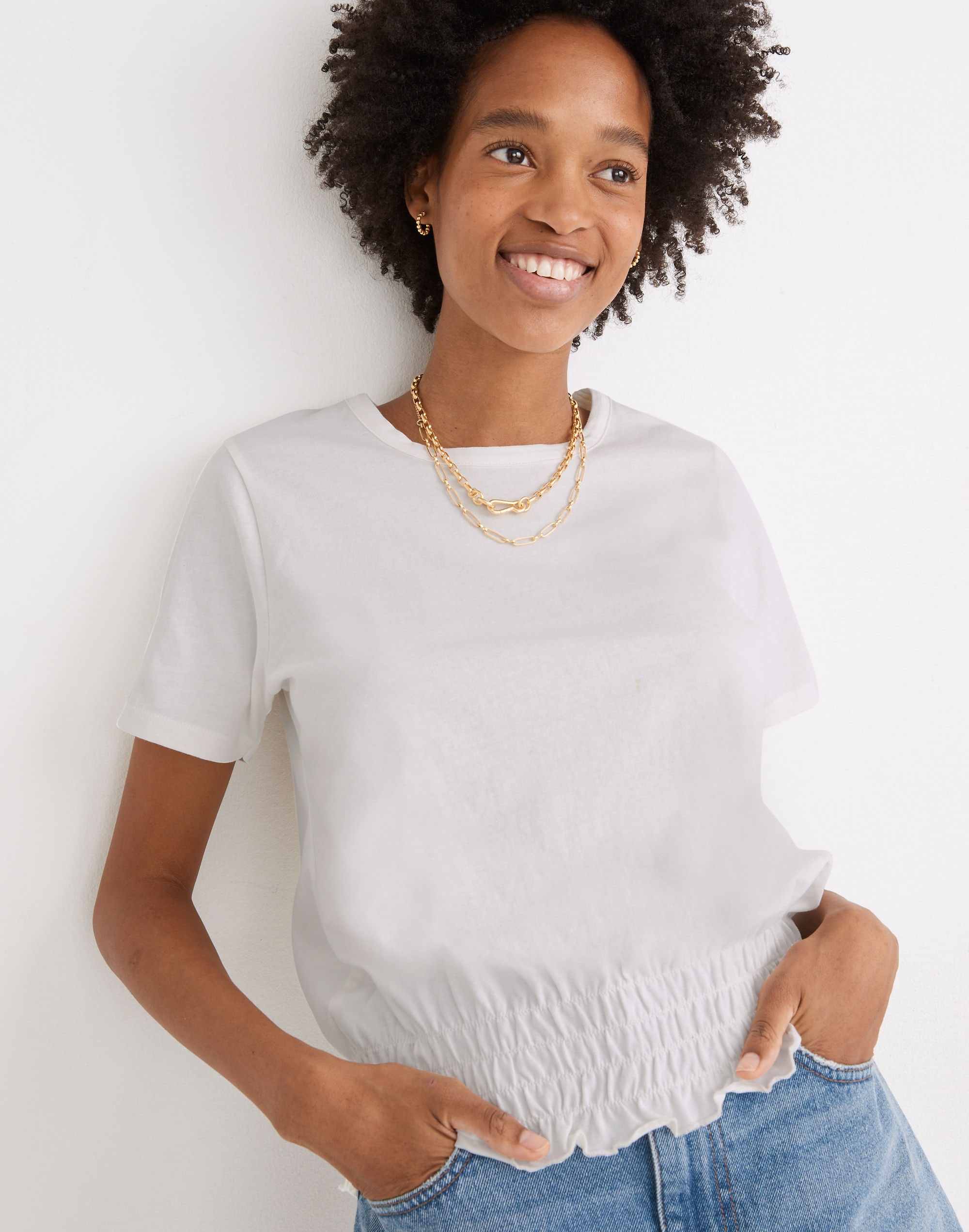 Smocked-Waist Tee | Madewell