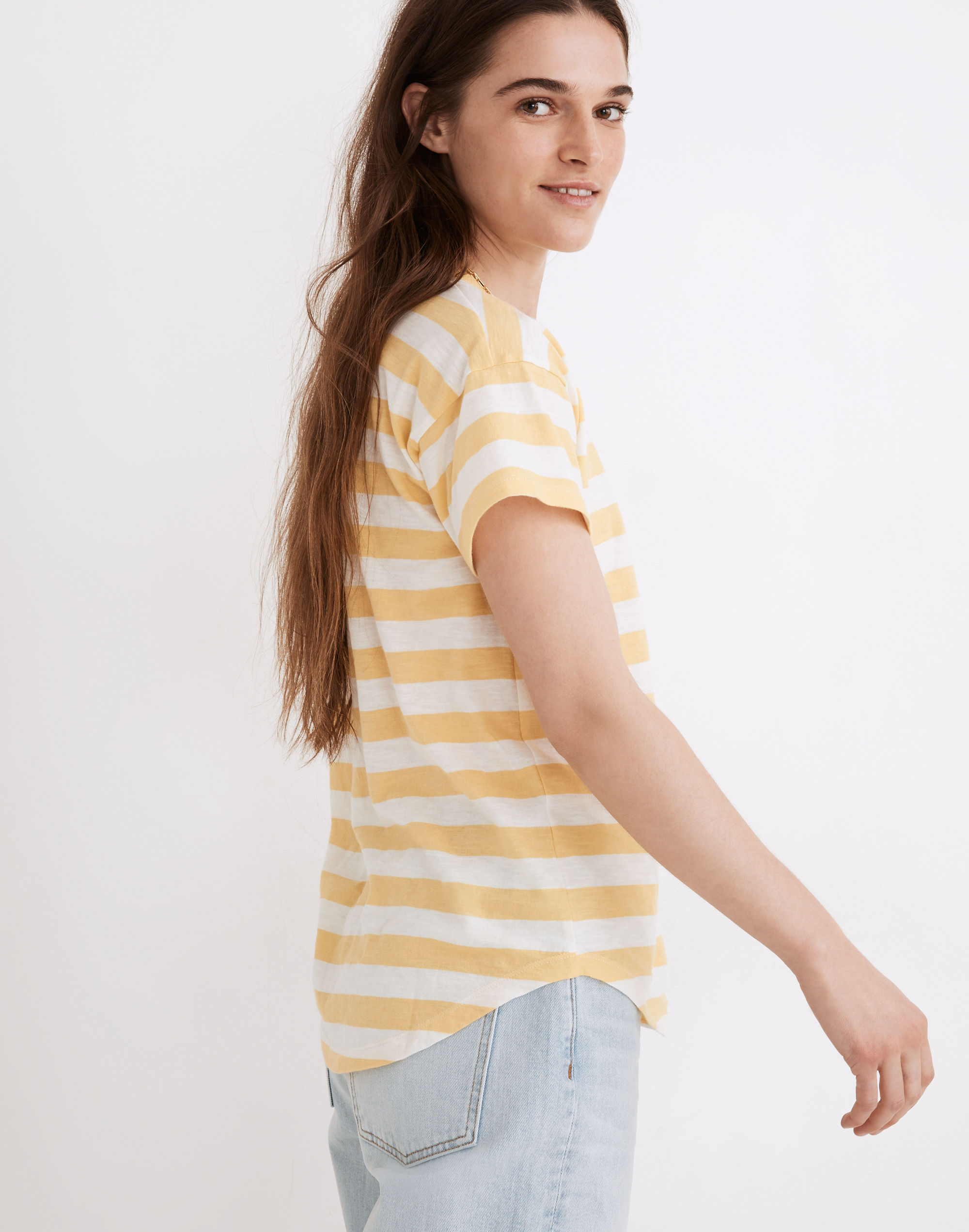 Whisper Cotton Rib-Crewneck Tee Bastian Stripe | Madewell