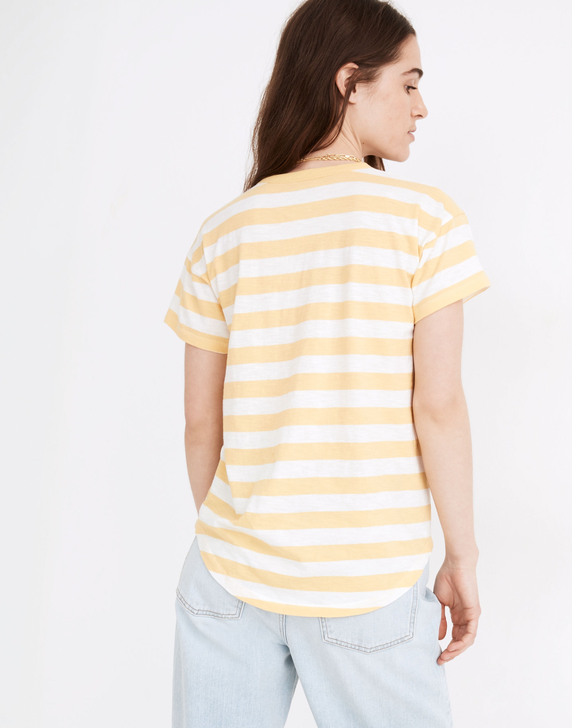 Whisper Cotton Rib-Crewneck Tee Bastian Stripe | Madewell