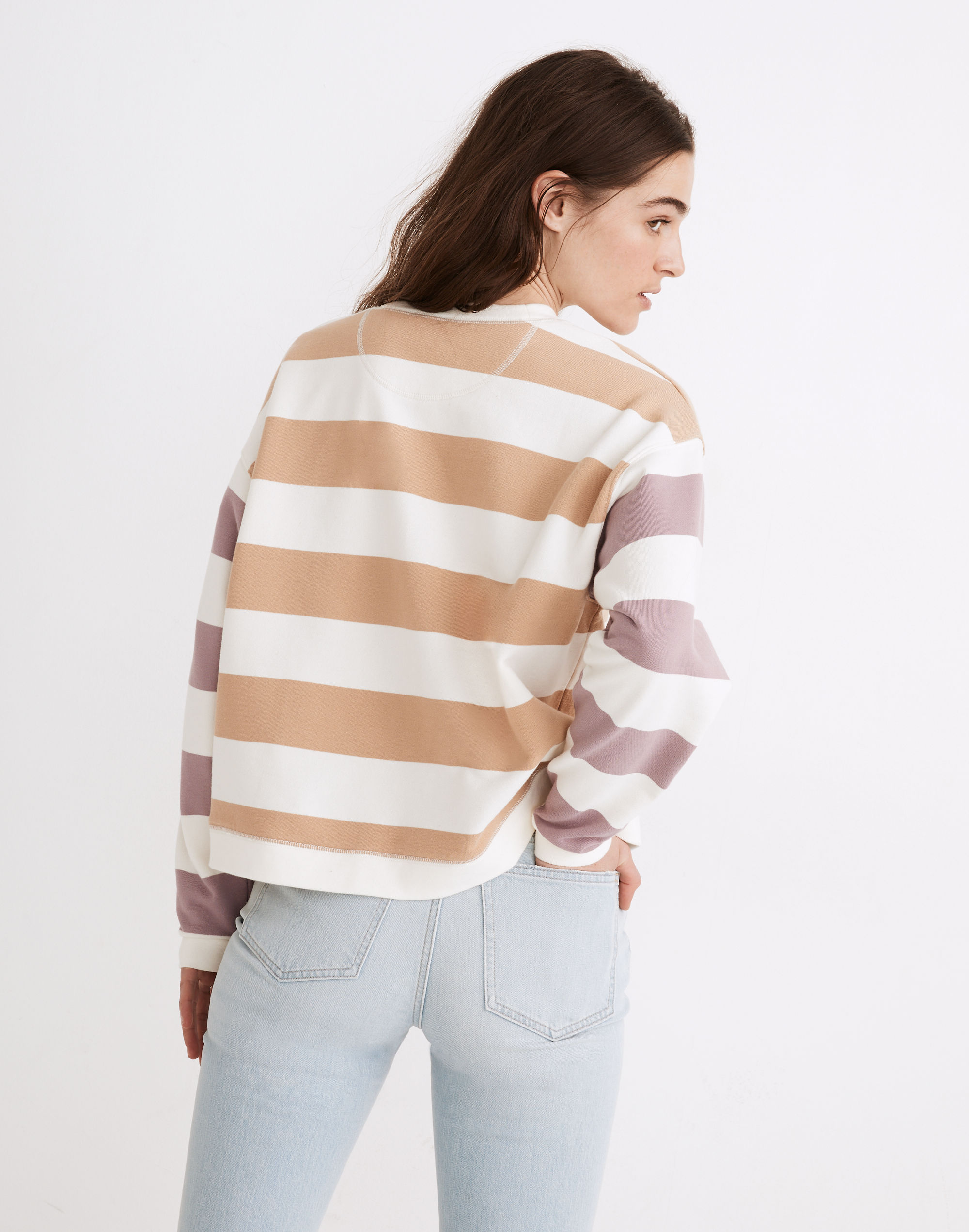 (Re)sourced Cotton Swing Sweatshirt Stripe | Madewell