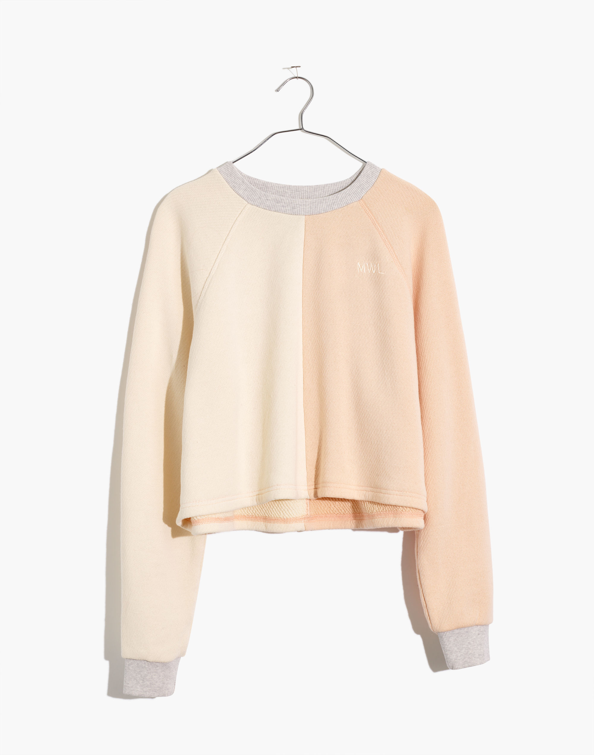 MWL Airyterry Colorblock Crop Sweatshirt | Madewell