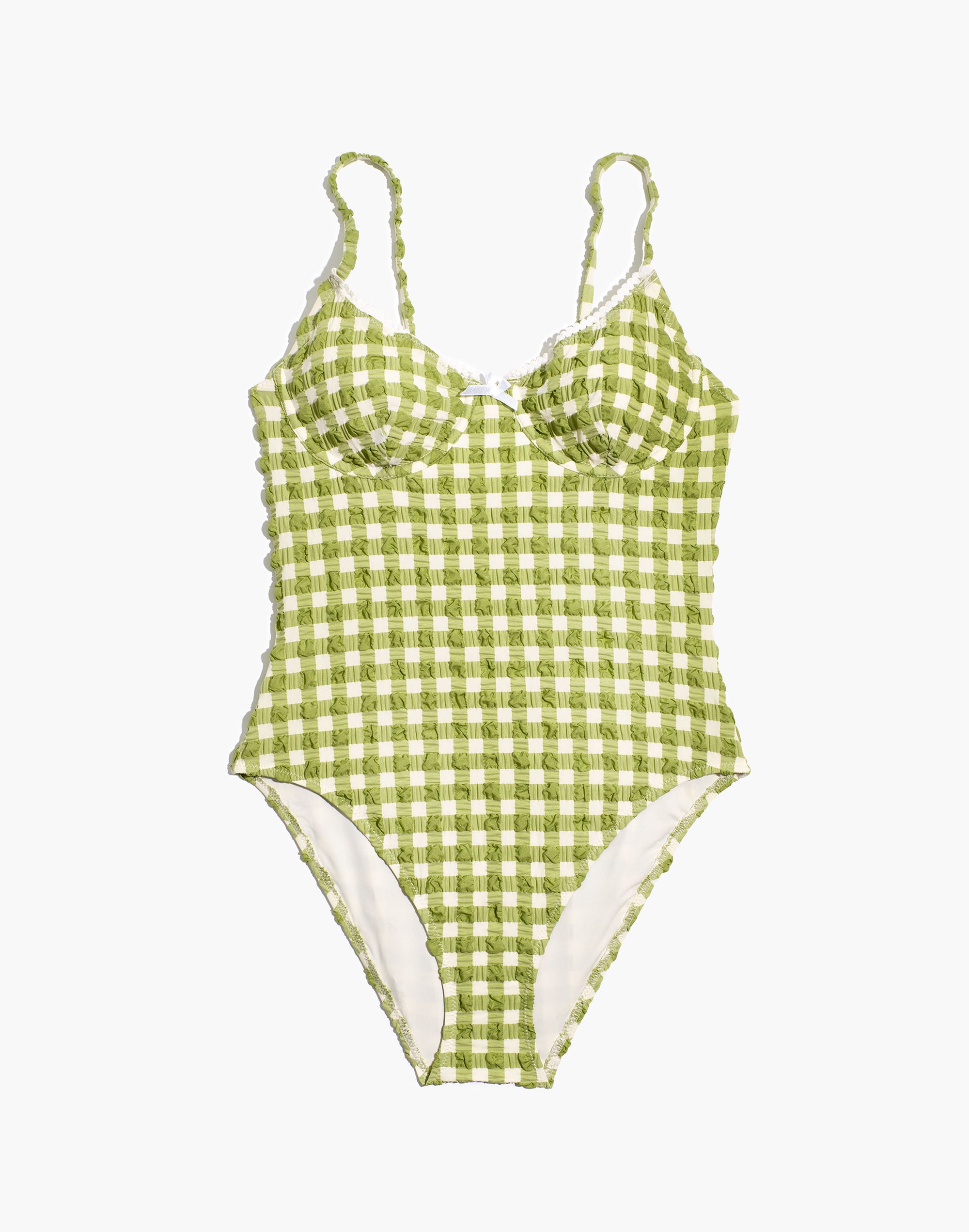 Madewell x Solid & Striped® Taylor One-Piece Swimsuit in Textural Gingham | Madewell