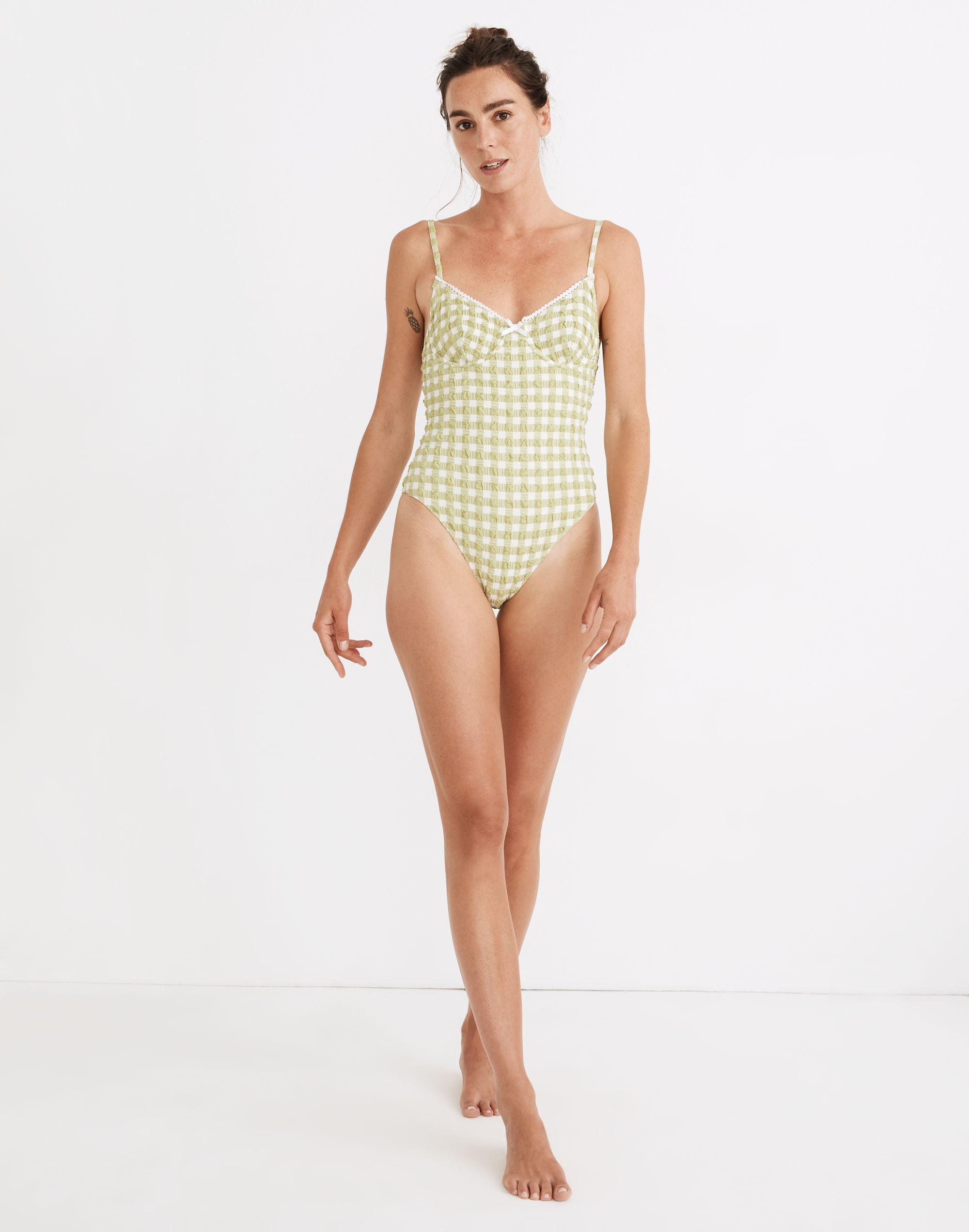 Madewell x Solid & Striped® Taylor One-Piece Swimsuit in Textural Gingham | Madewell