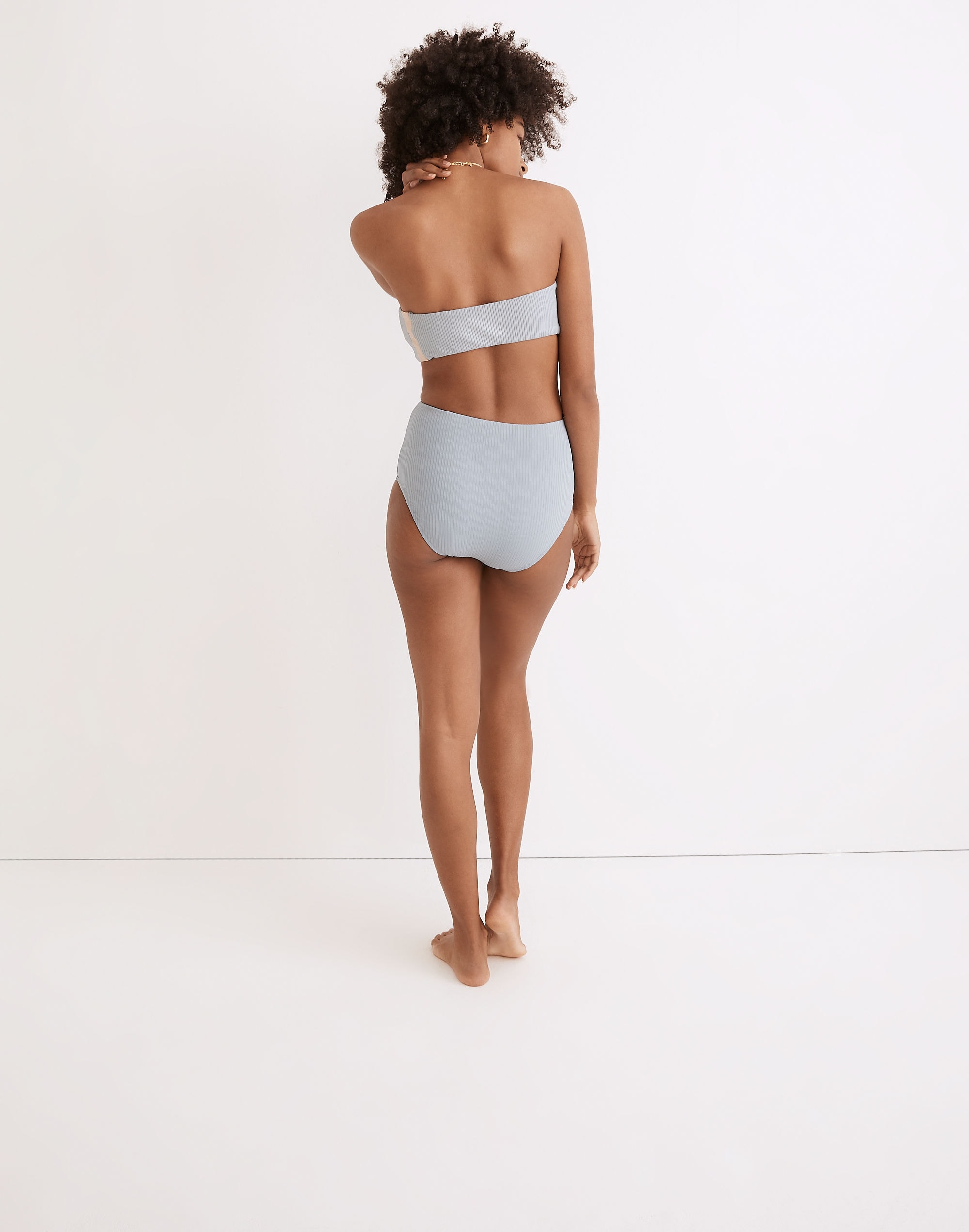 Madewell Second Wave Ribbed Retro High-Waisted Bikini Bottom | Madewell