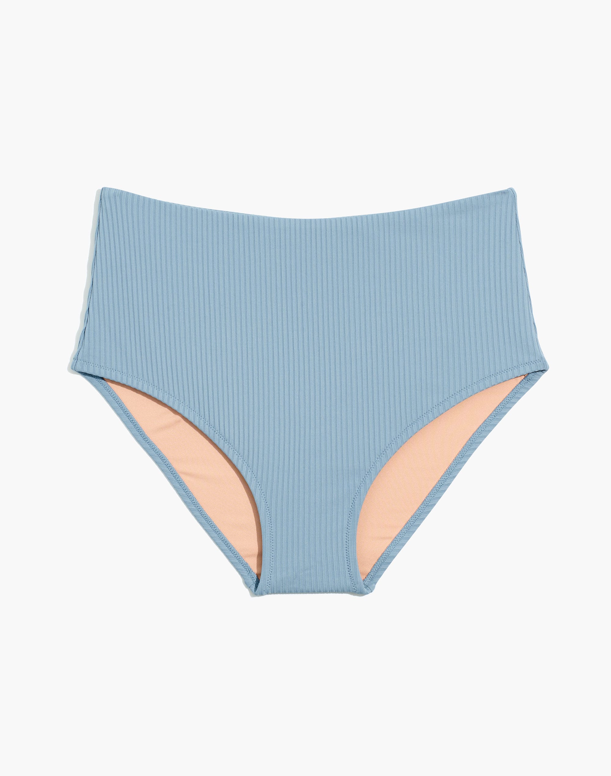 Madewell Second Wave Ribbed Retro High-Waisted Bikini Bottom | Madewell