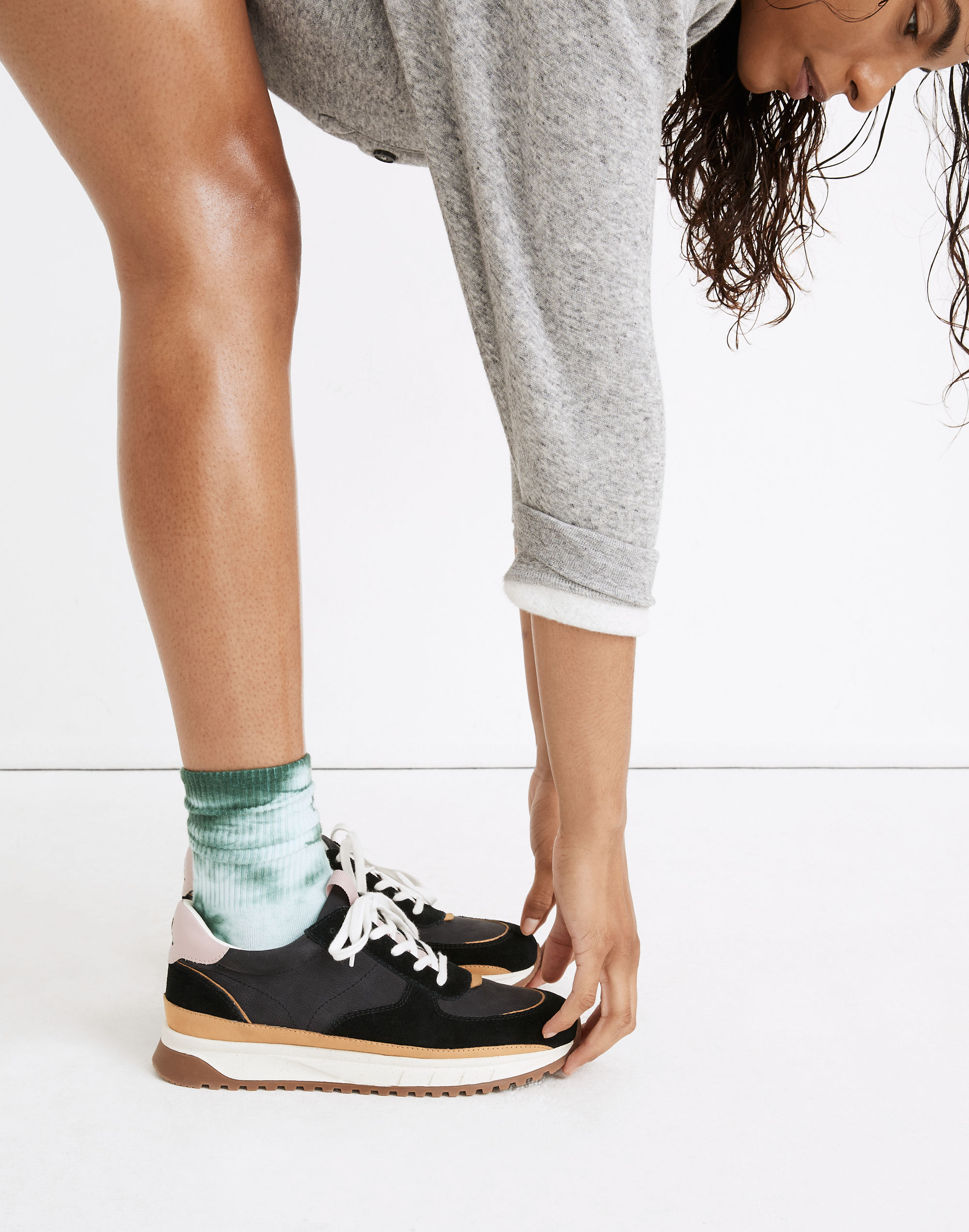 Kickoff Trainer Sneakers Dark Colorblock Nubuck and Suede | Madewell