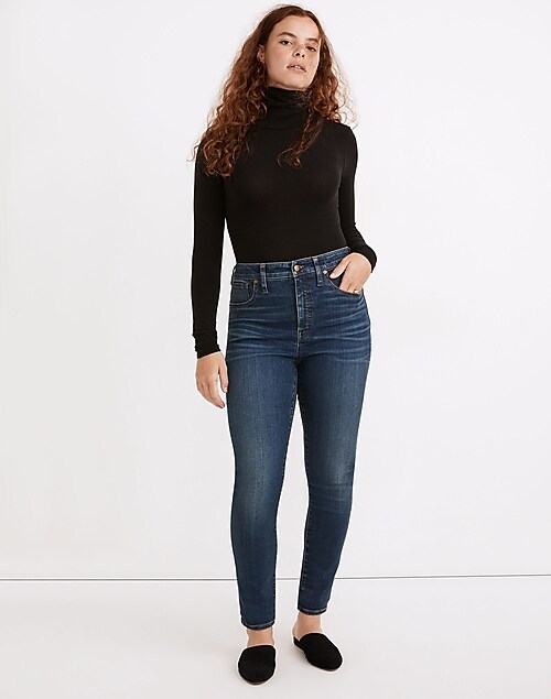 Women's Curvy High-Rise Medium Wash Super Skinny Jeans, Women's Clearance