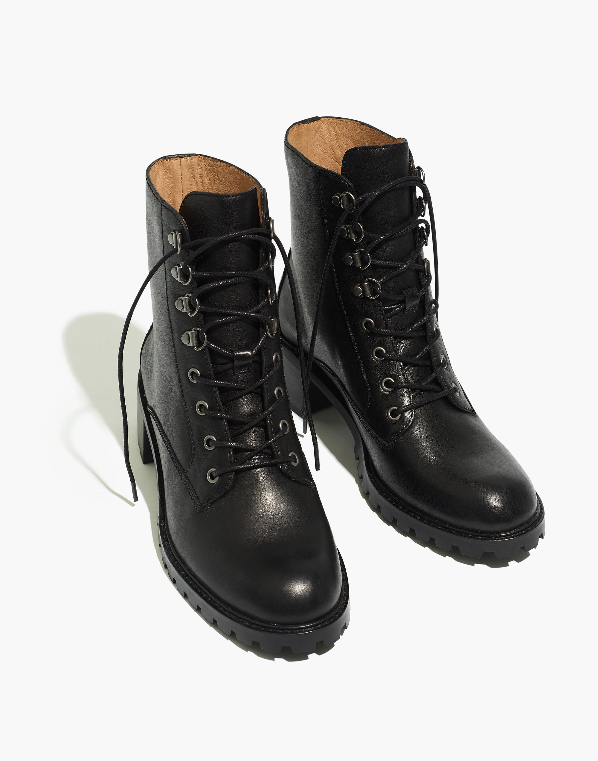 The Julien Lace-Up Lugsole Boot Leather | Madewell