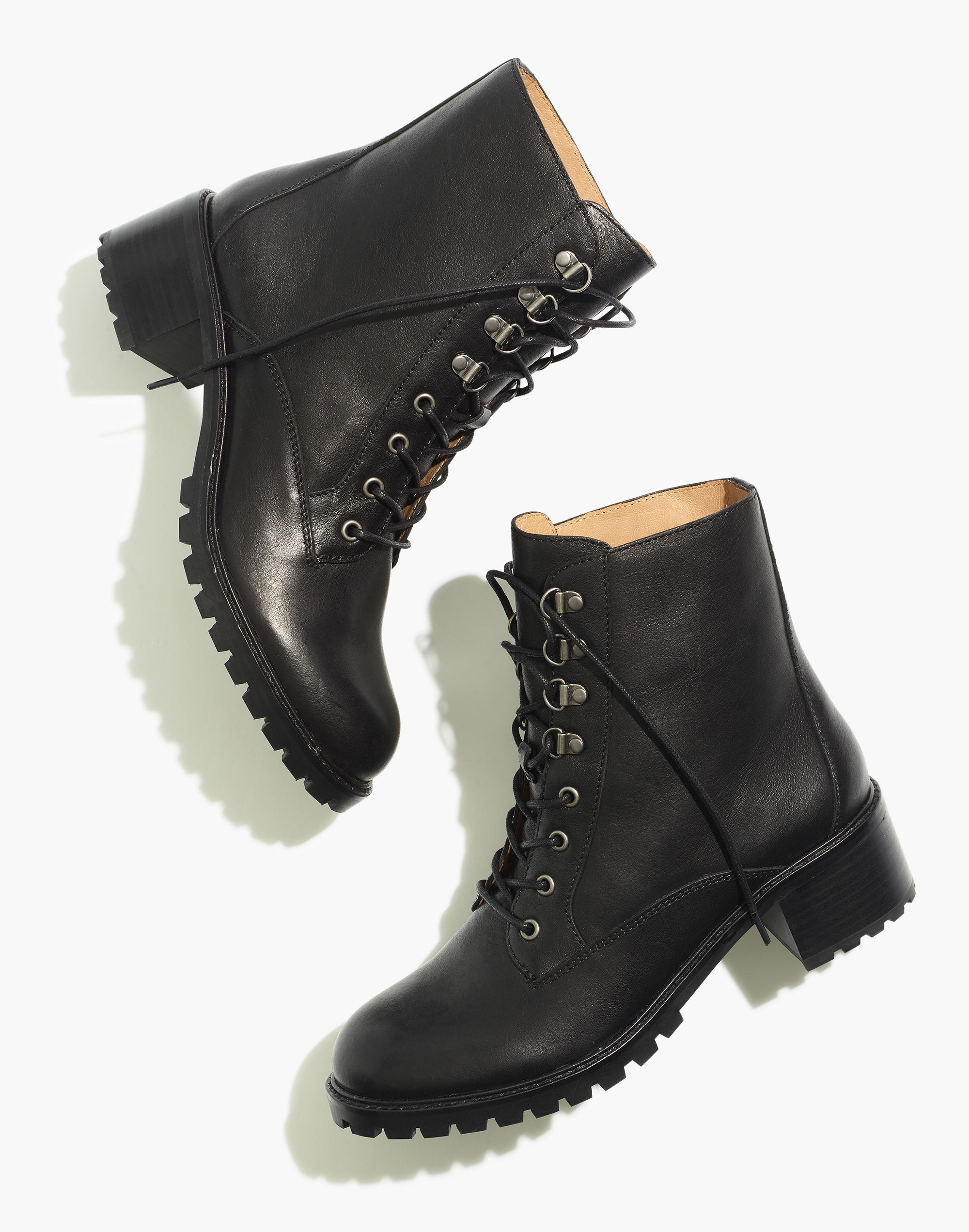 The Julien Lace-Up Lugsole Boot Leather | Madewell