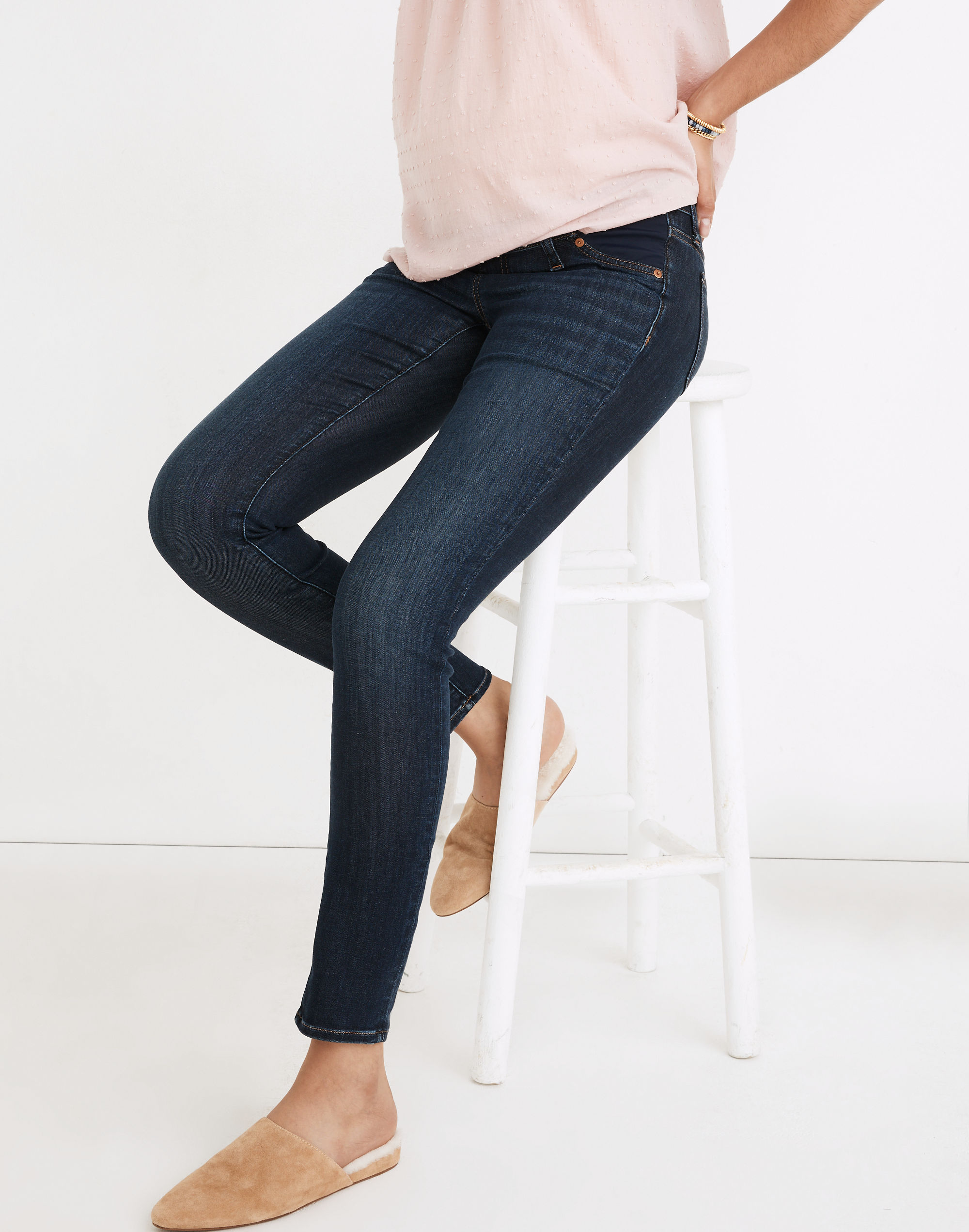 Maternity Side-Panel Skinny Jeans in Woodland Wash: Adjustable TENCEL™ Denim Edition | Madewell