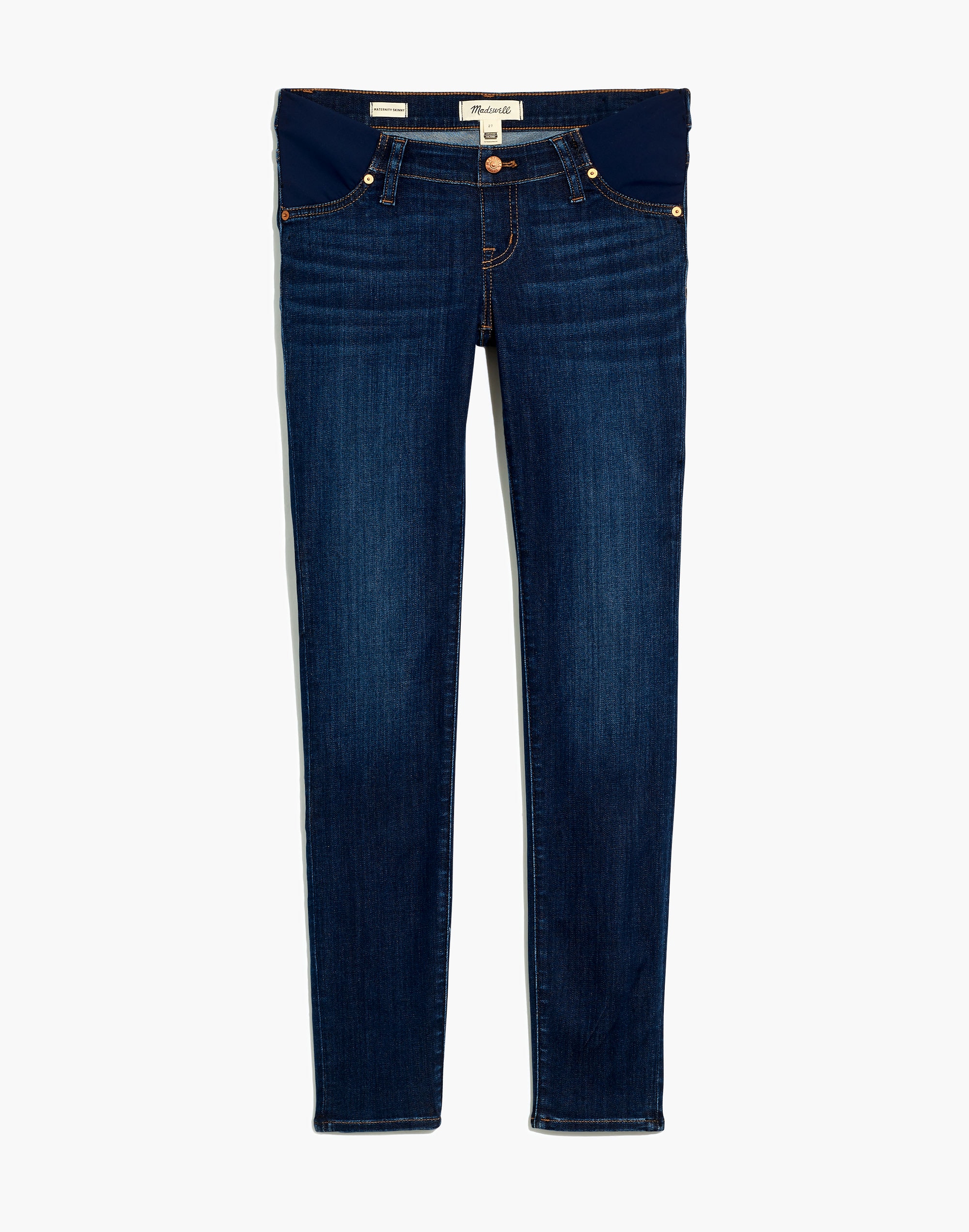 Maternity Side-Panel Skinny Jeans in Woodland Wash: Adjustable TENCEL™ Denim Edition | Madewell