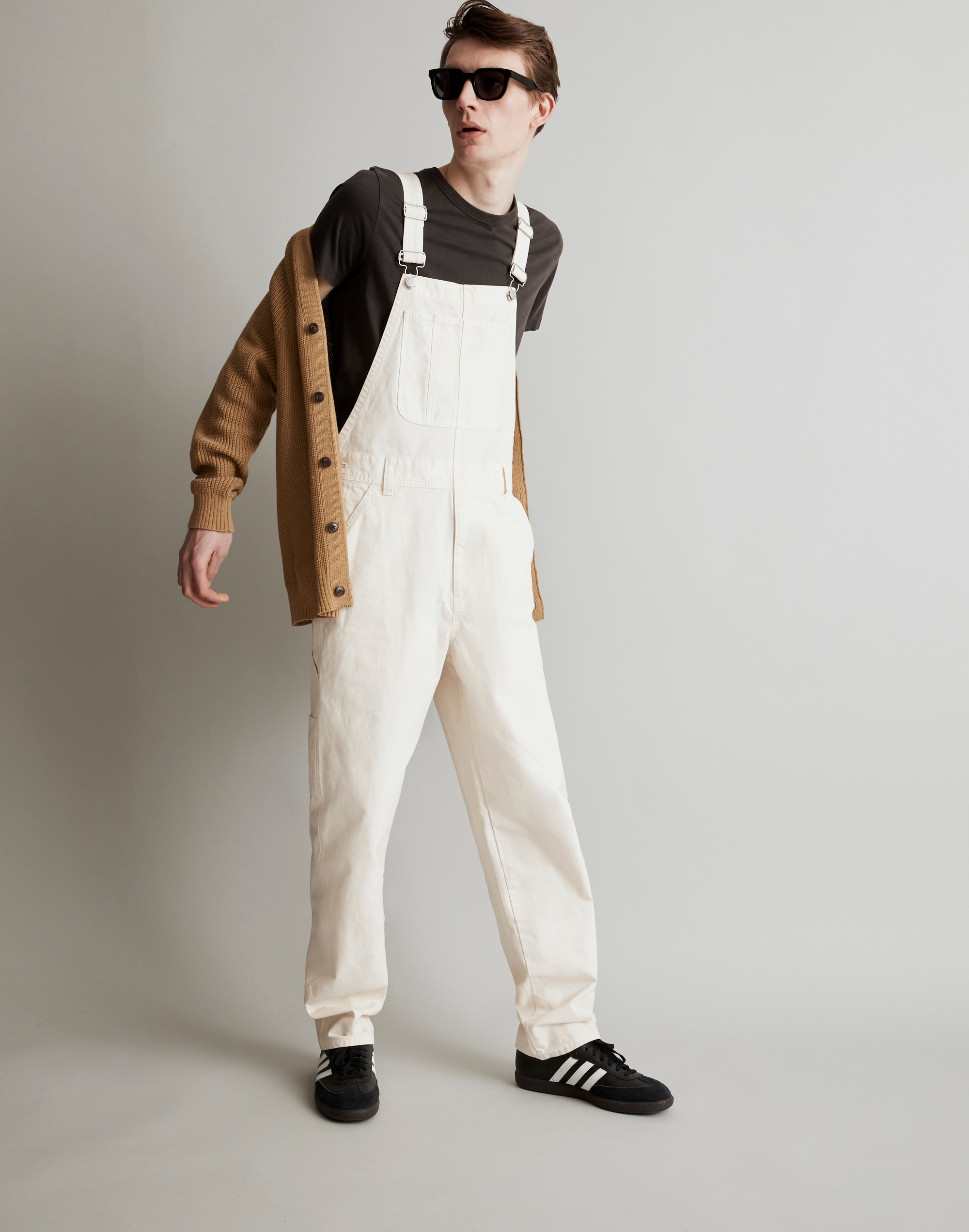 Mw Garment-dyed Canvas Overalls In Vintage Canvas