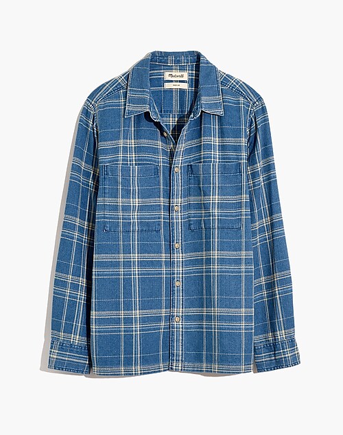 Long Sleeve Smocked Cami Shirt Oxford Blue