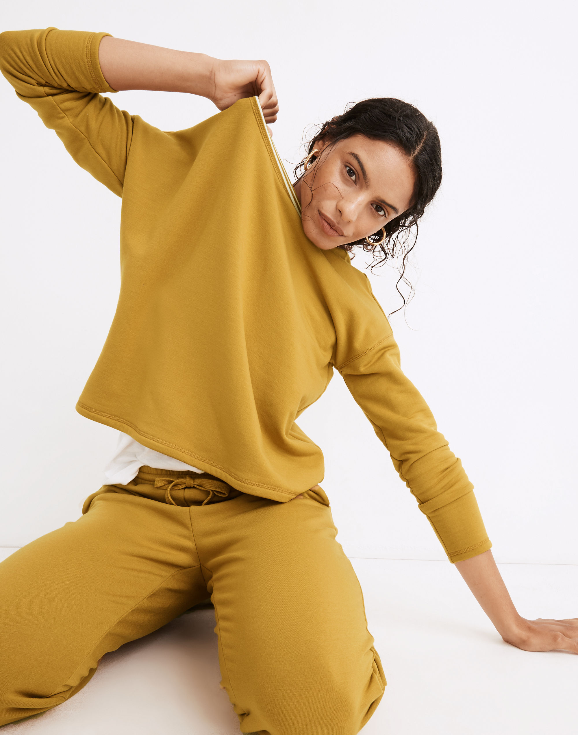 MWL Superbrushed Easygoing Ringer Sweatshirt | Madewell