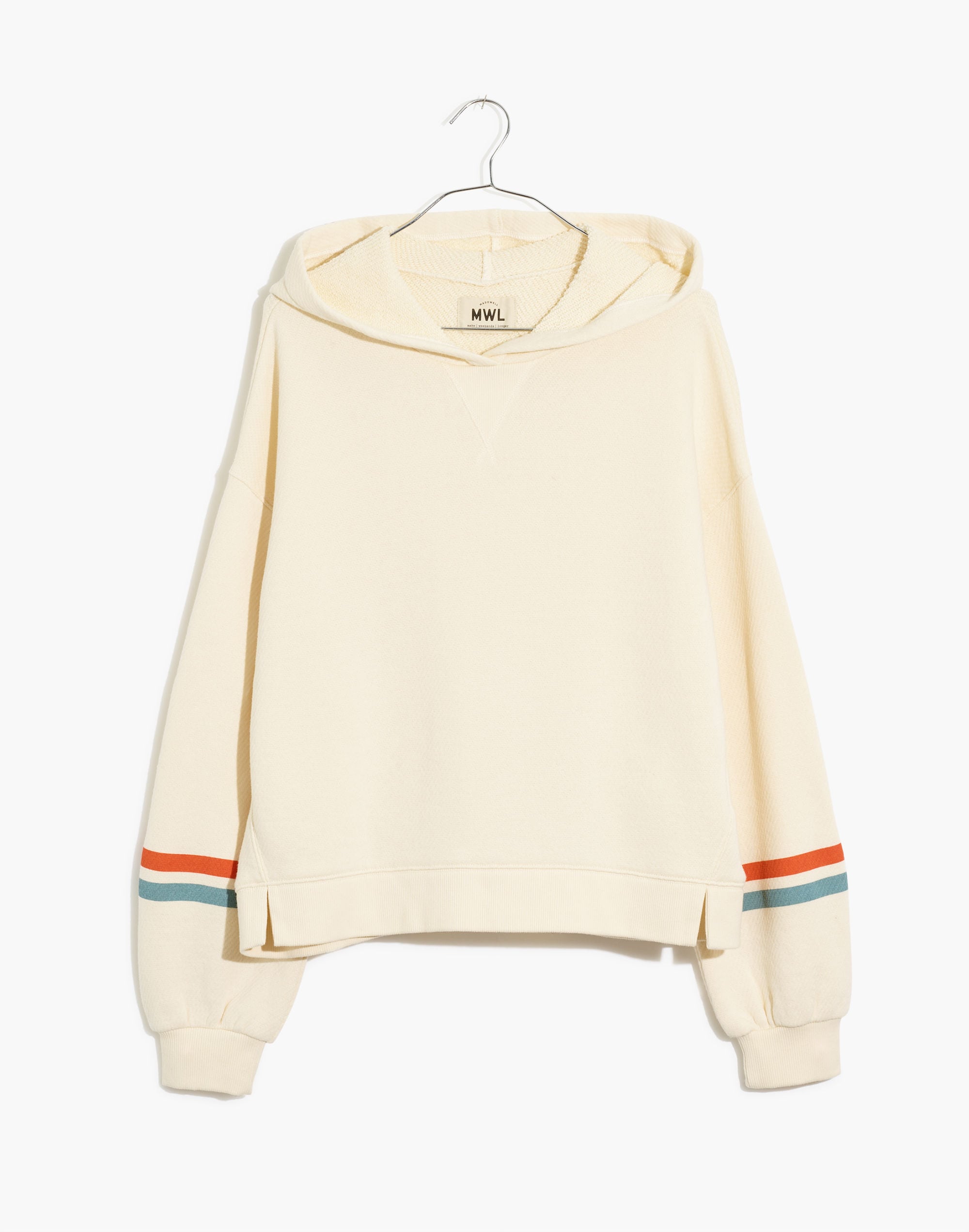 MWL Airyterry Hoodie Sweatshirt: Stripe-Sleeve Edition | Madewell