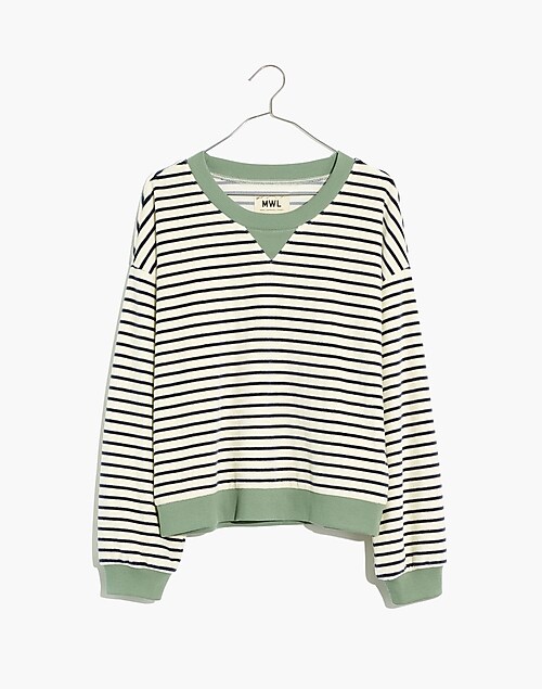 Women's Crewneck Pullover Sweater - Knox Rose™ Green Striped 1x