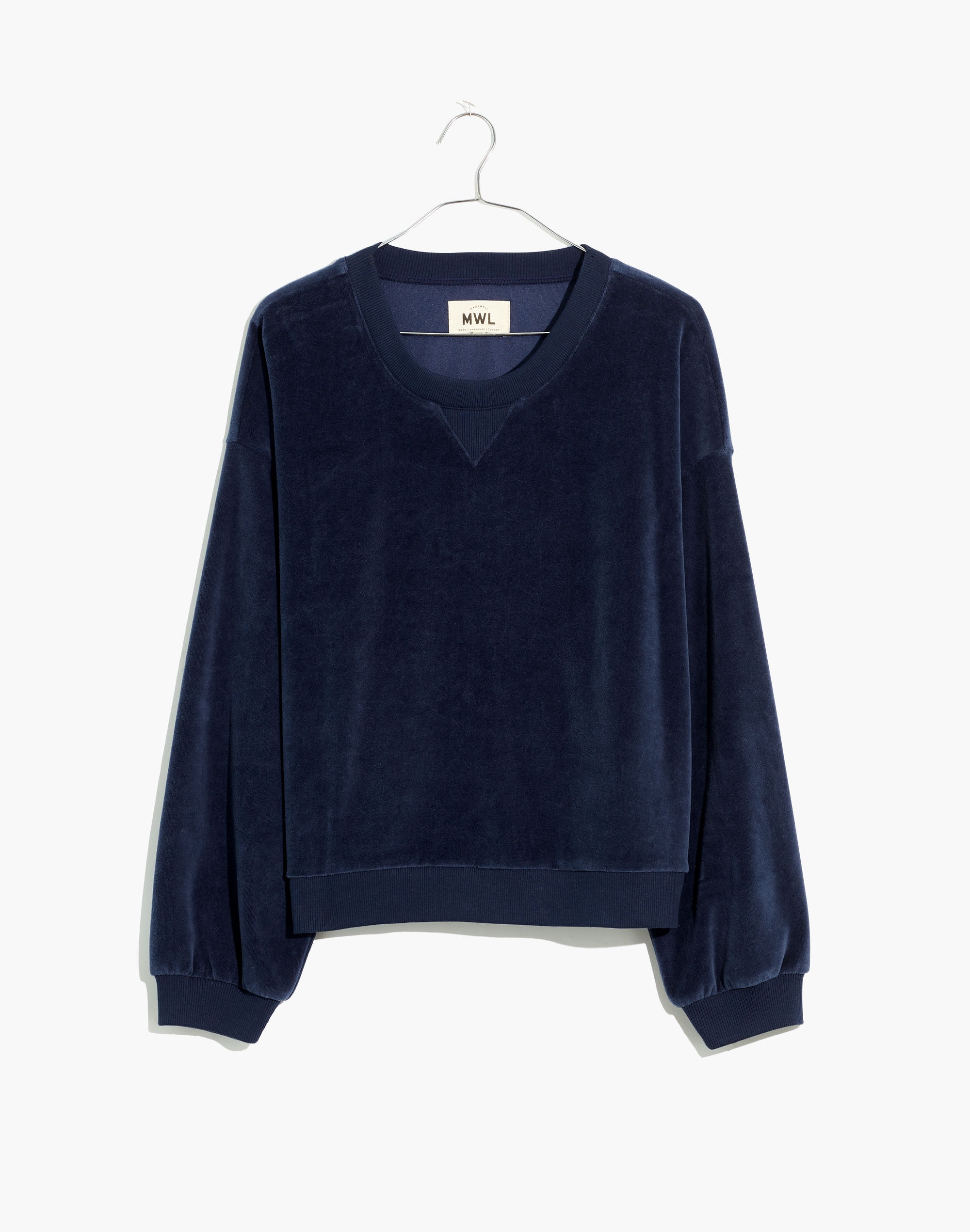 MWL Velour Crewneck Sweatshirt | Madewell