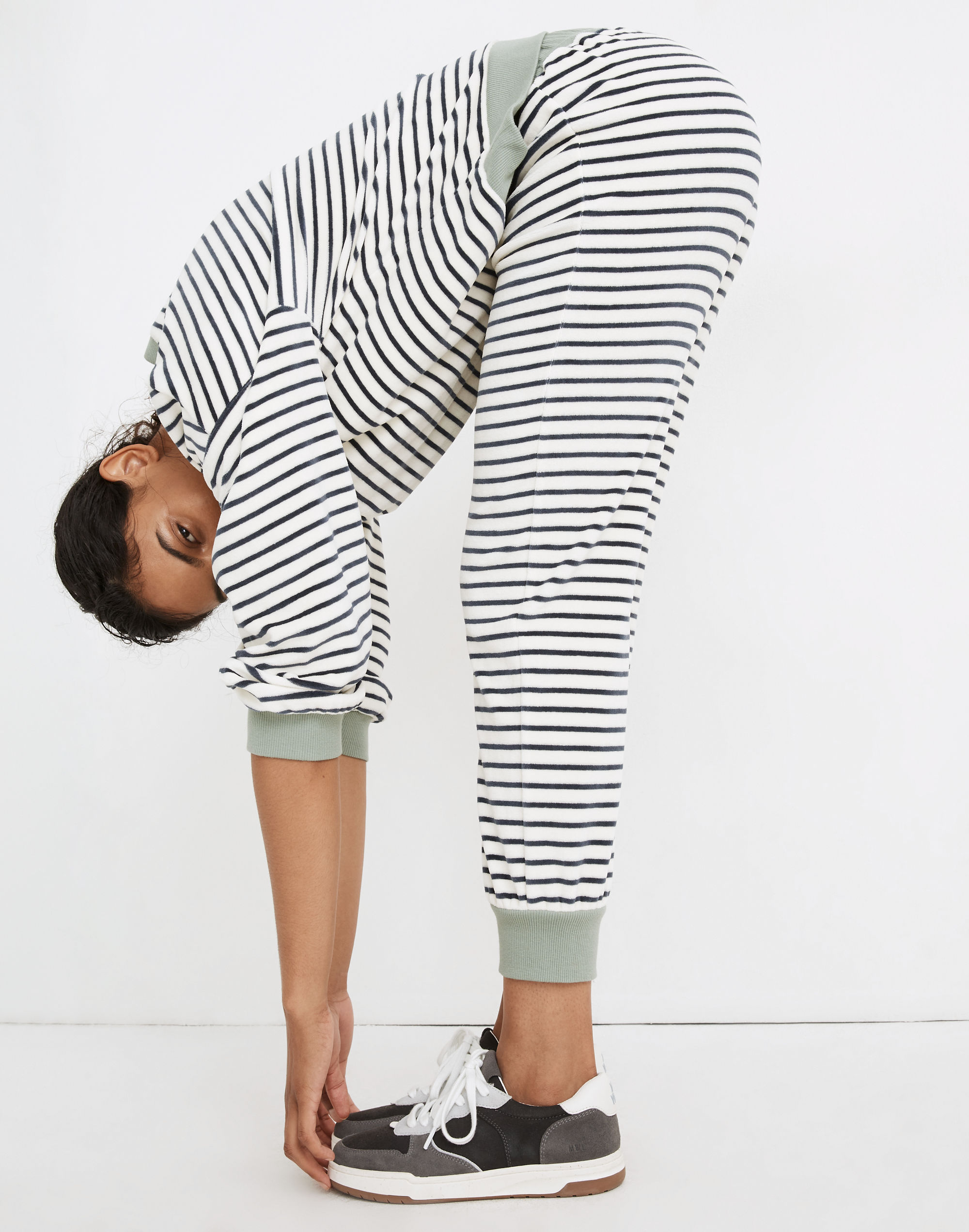 MWL Velour Slim Joggers in Stripe | Madewell