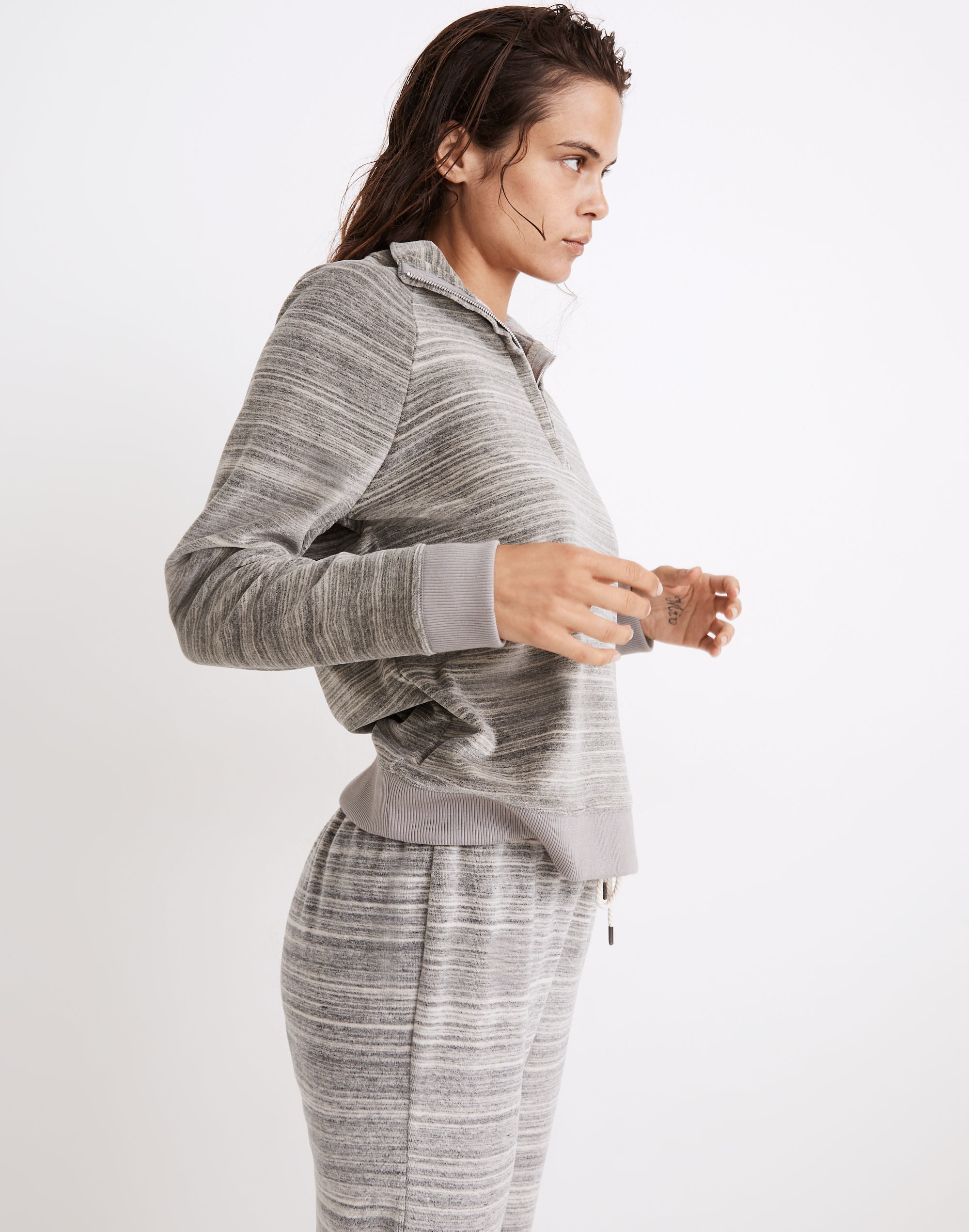 MWL Velour Space-Dyed Half-Zip Sweatshirt | Madewell