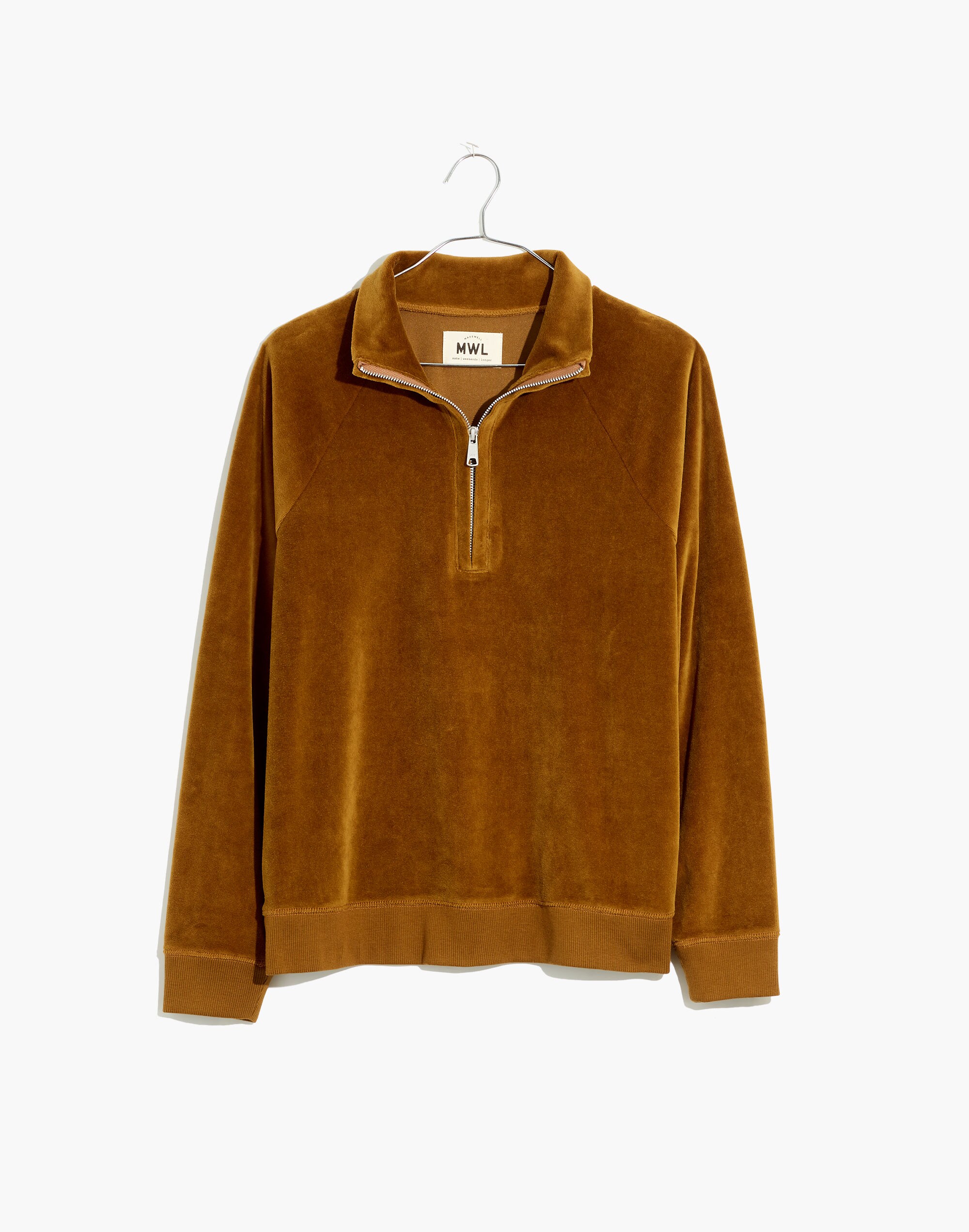 MWL Velour Half-Zip Sweatshirt | Madewell